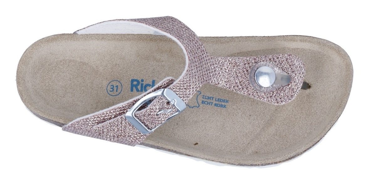 Richter Teenslippers Bio WMS: breed Sandaal met glitter, maat sjabloon om te downloaden