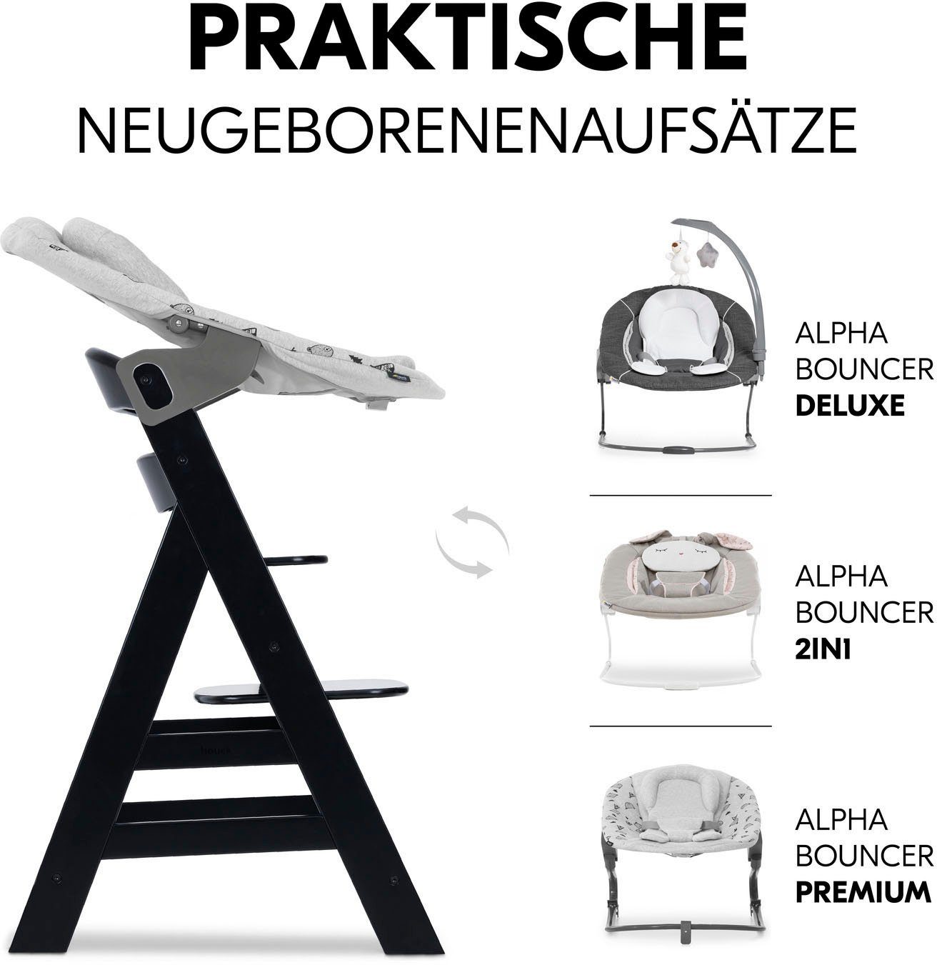 Hauck Kinderstoel Alpha+, Black FSC®- beschermt bos - wereldwijd