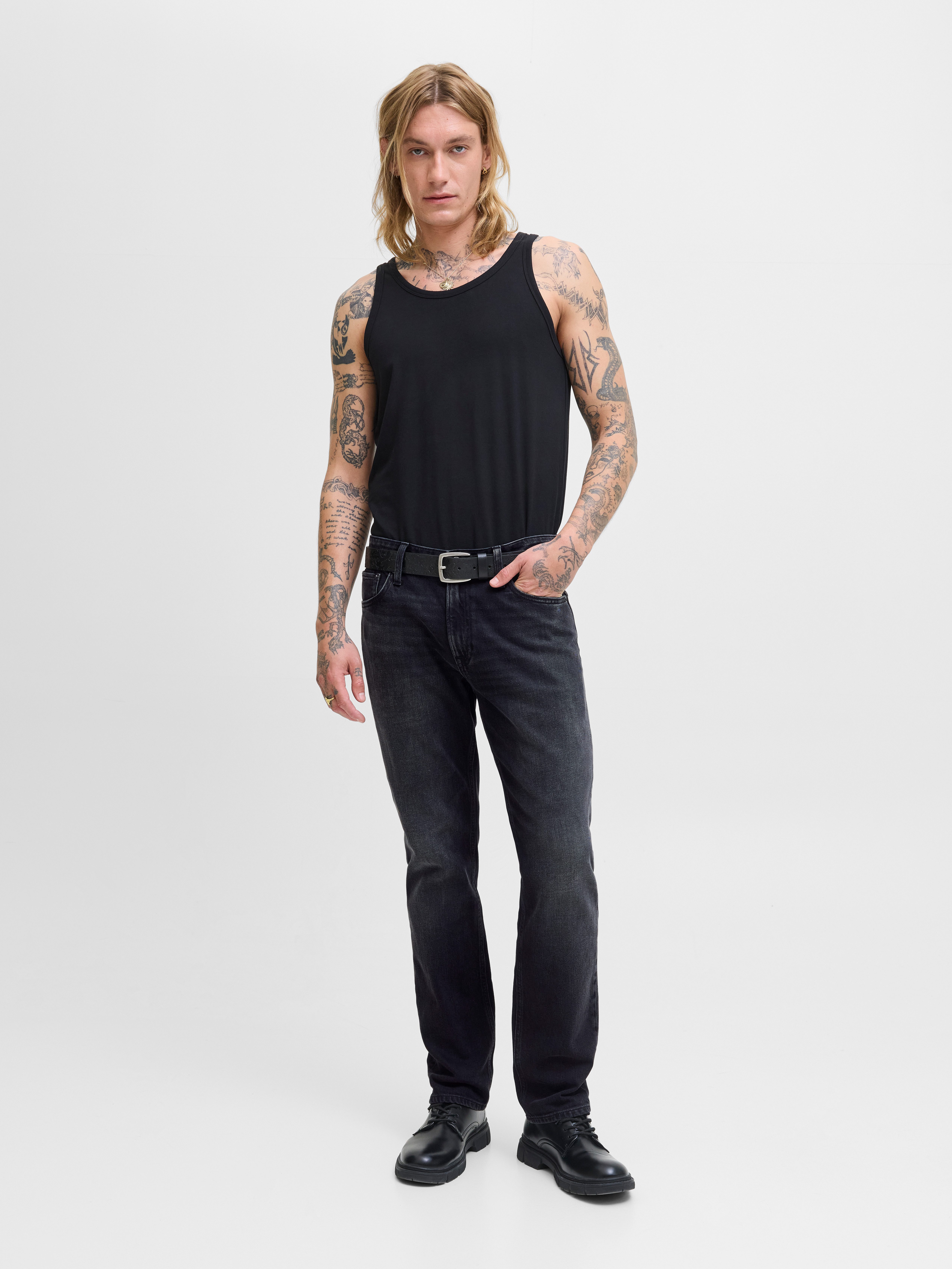 Jack & Jones Regular fit jeans JJICLARK in used-look, stretchcomfort en lage taille