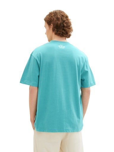 Tom Tailor Denim T-shirt met afgeronde v-hals