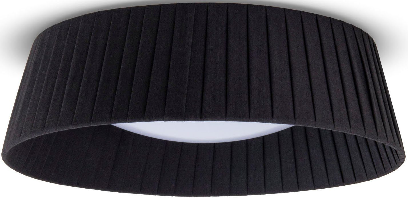Paco Home Plafondlamp TARTE Rond kantoor lamp 2 x E27 textielkap modern gesloten uni-kleuren
