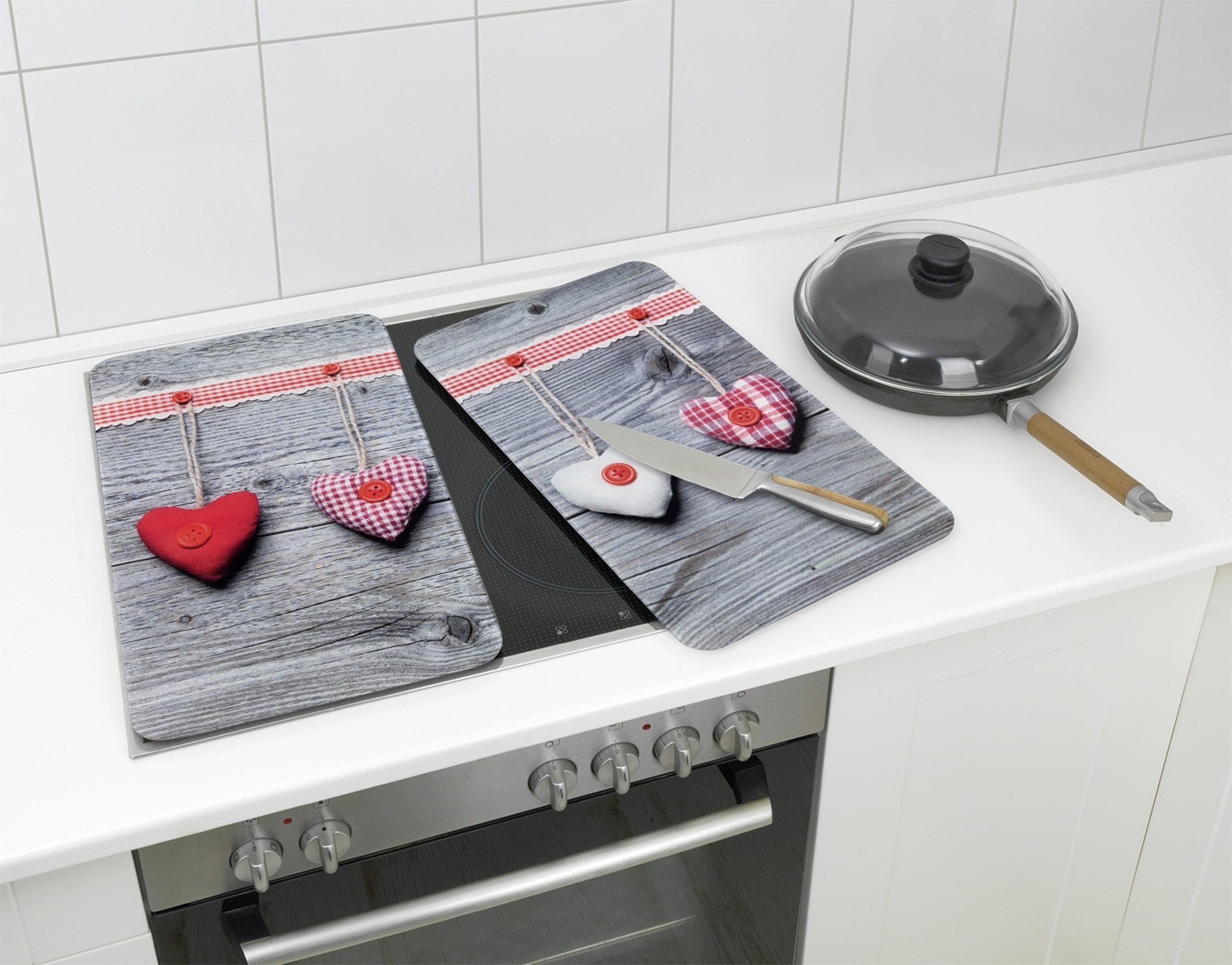 WENKO Kookplaatdeksel Universeel model Harten speciale antislipvoetjes (set, 2-delig)