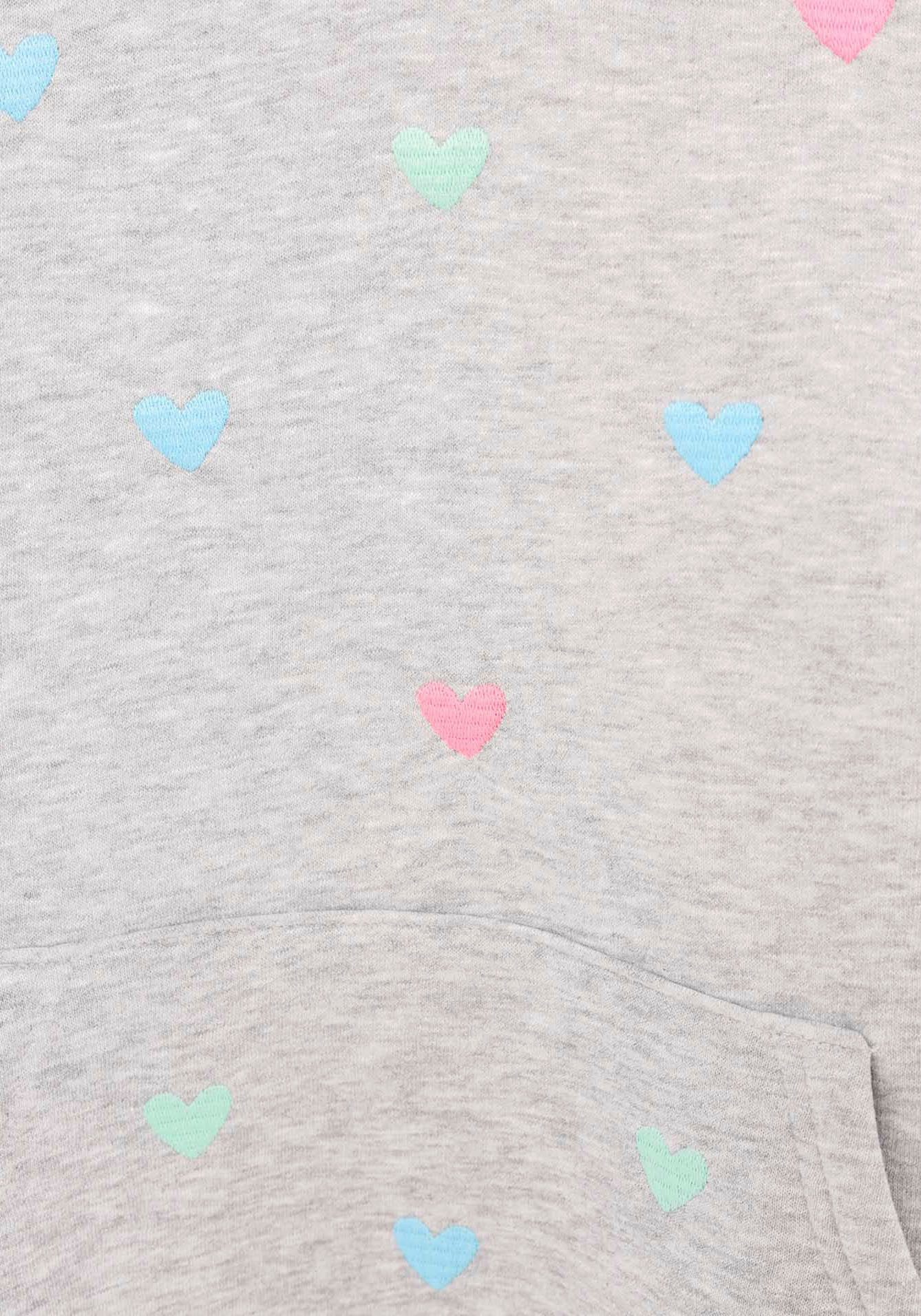 Zwillingsherz Hoodie Hearts Kids met geborduurde harten allover voor meisjes