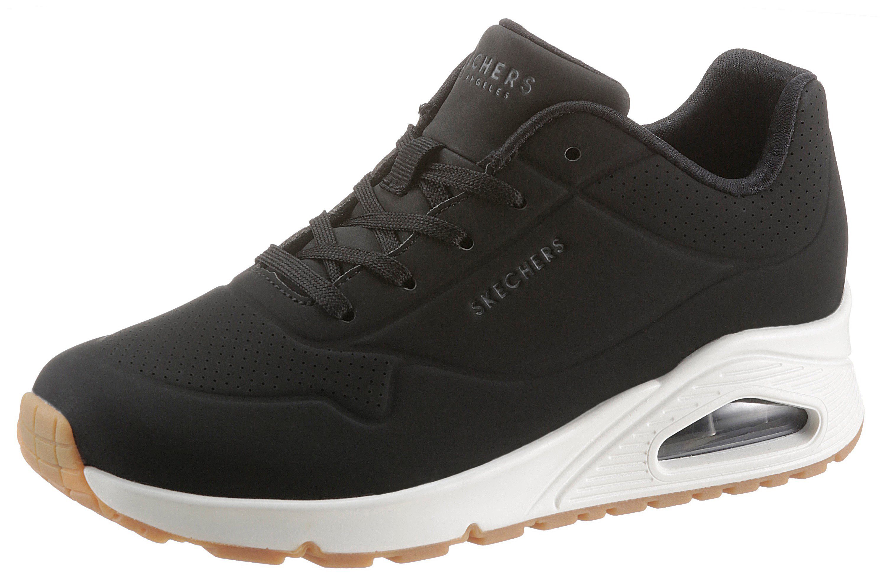 Skechers Sneakers met sleehak Uno - Stand on Air met fijne perforatie, vrijetijdsschoen, halfhoge schoen, veterschoen