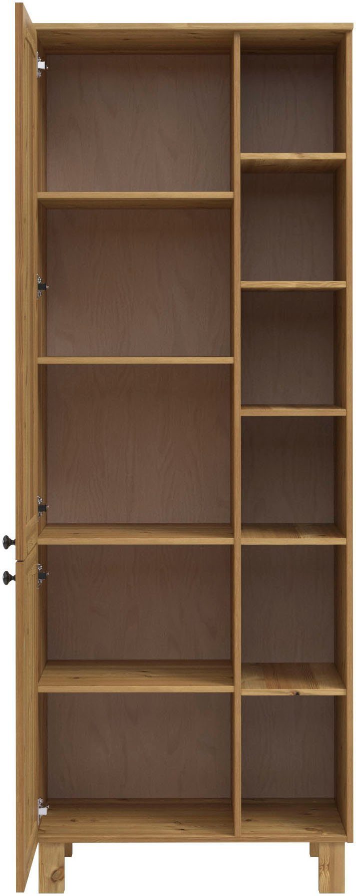 Kochstation Hoge kast KS-Osby Massief grenen, breedte 75 cm, 2 deuren, 4 legplanken, 6 open vakken (1 stuk)