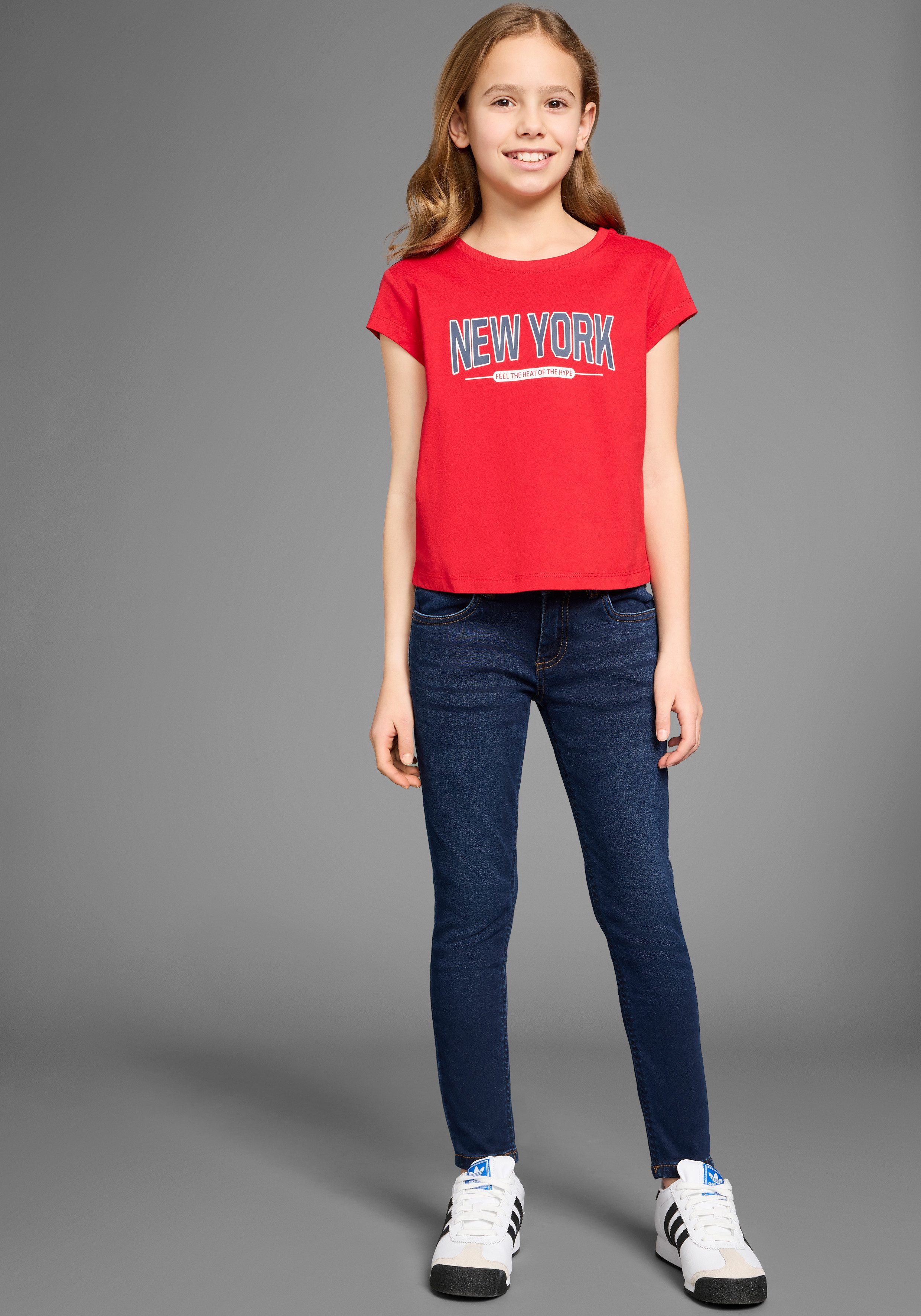 KIDSWORLD T-shirt New York - Print Korte mouwen, rechte pasvorm, met stijlvolle print