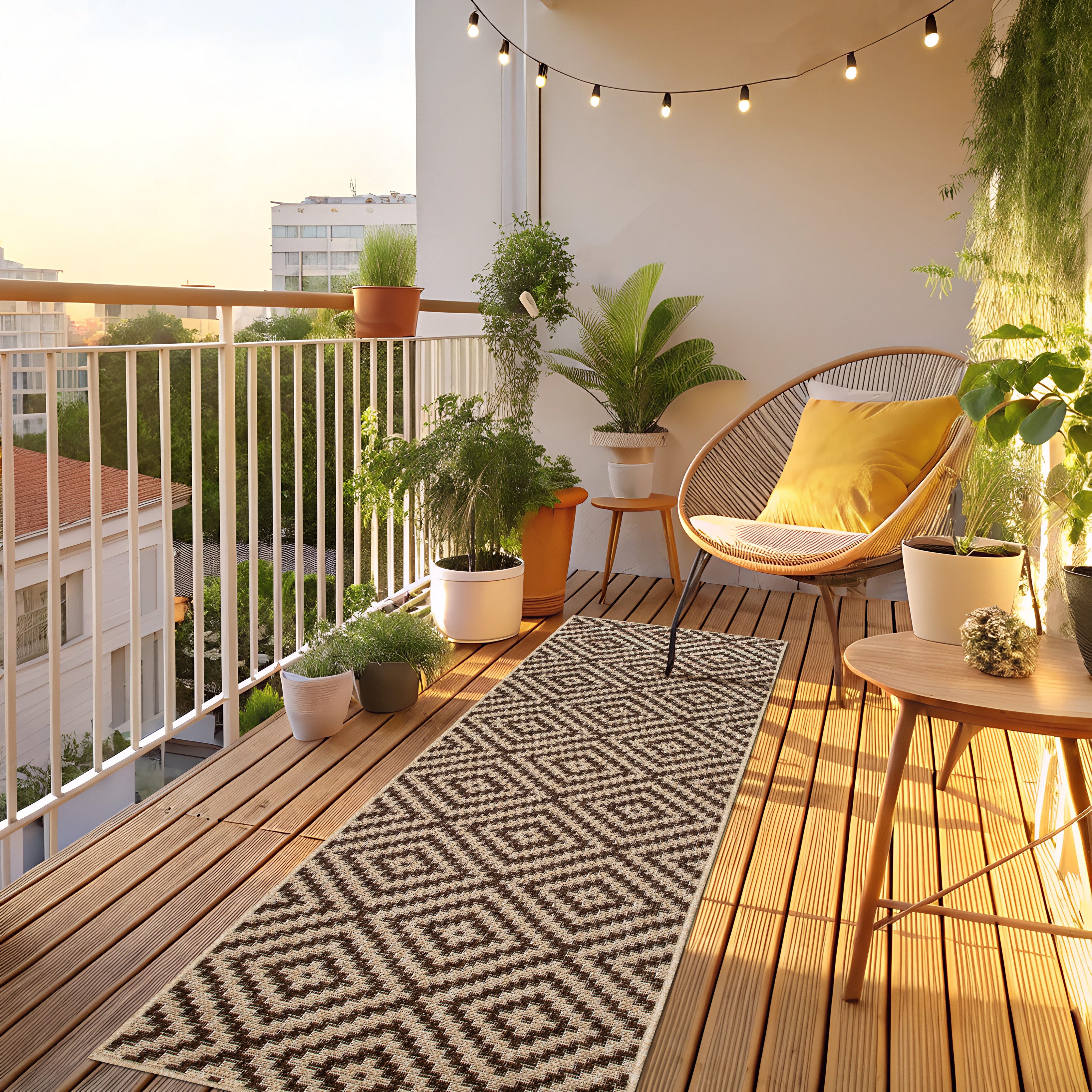 my home Vloerkleed Cordoba is ook als loper verkrijgbaar Geschikt voor binnen en buiten, sisal-look, weerbestendig & uv-bestendig, boho