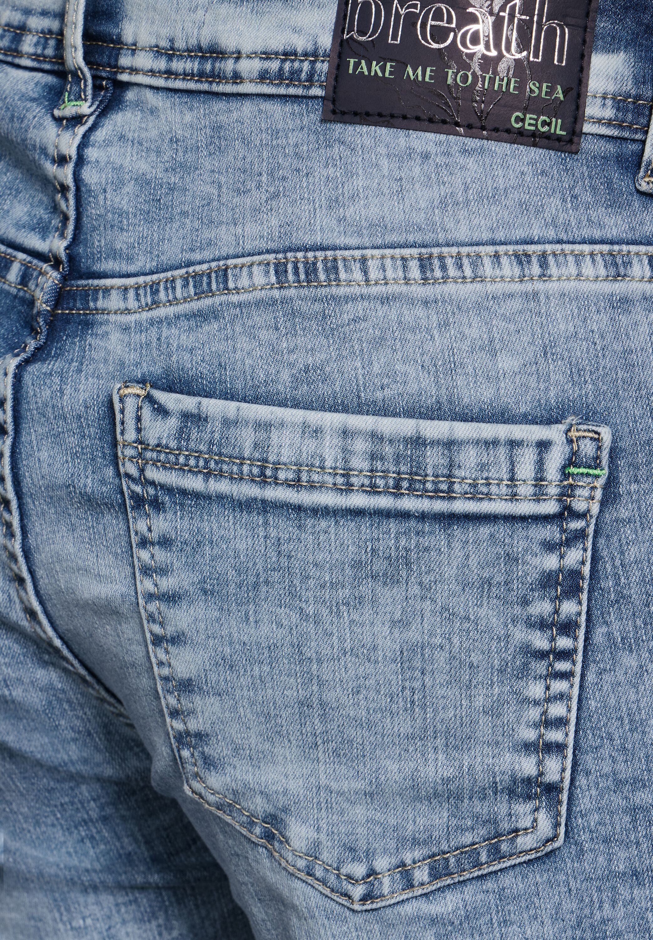 Cecil Jeansshort Stijl Toronto met decoratieve naden