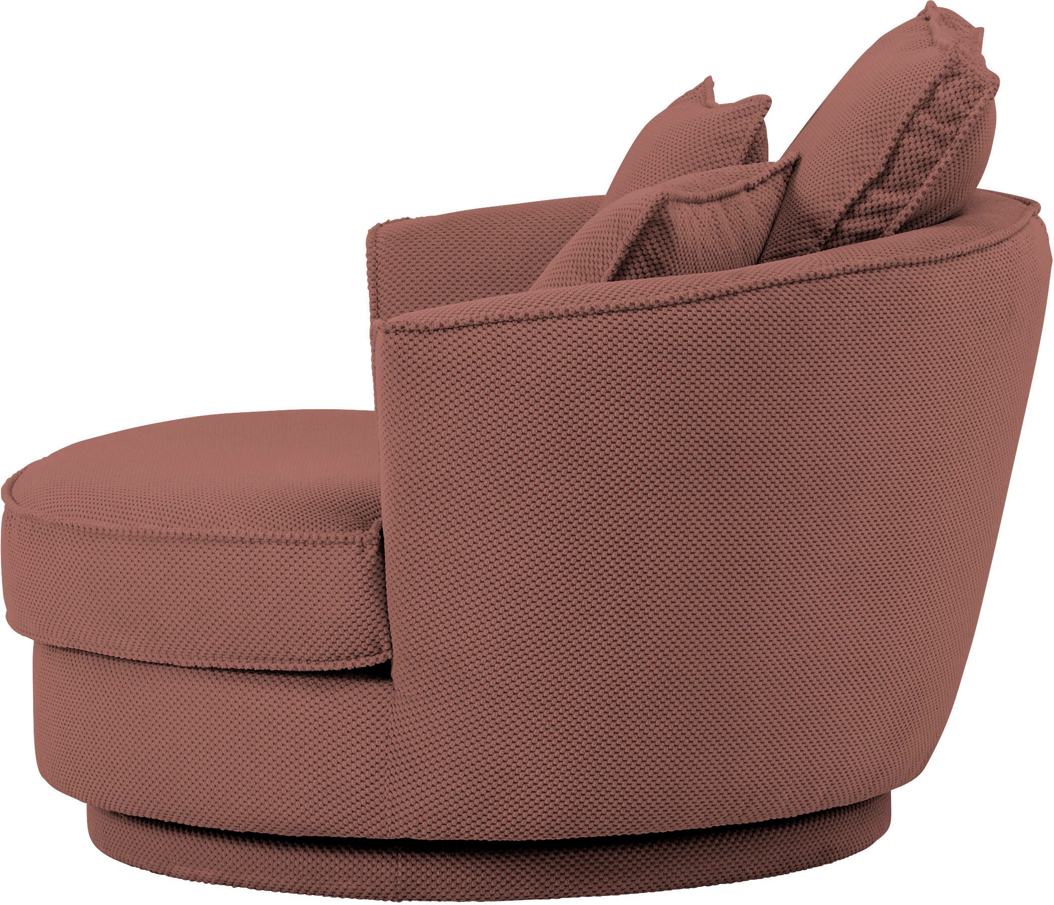Leonique Draaibare fauteuil MAISIE, Love Seat XXL, leesfauteuil BIG- Zetel in MEGA CORD en geweven velours, 360 graden draaibaar