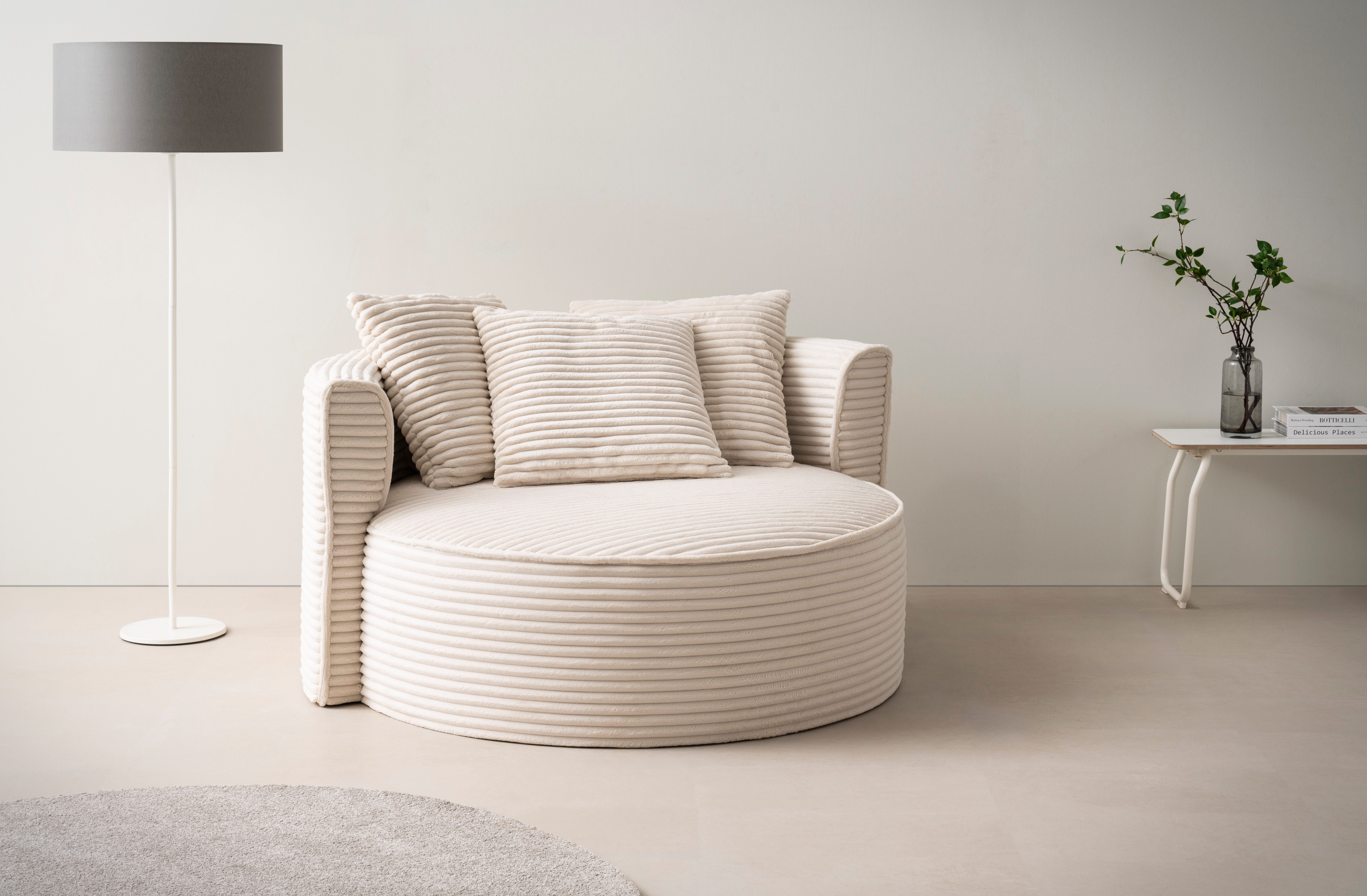 LeGer Home by Lena Gercke XXL-fauteuil Isalie, stoel in moderne kleuren, leesstoel, loveseat, grote stoel fauteuils beige