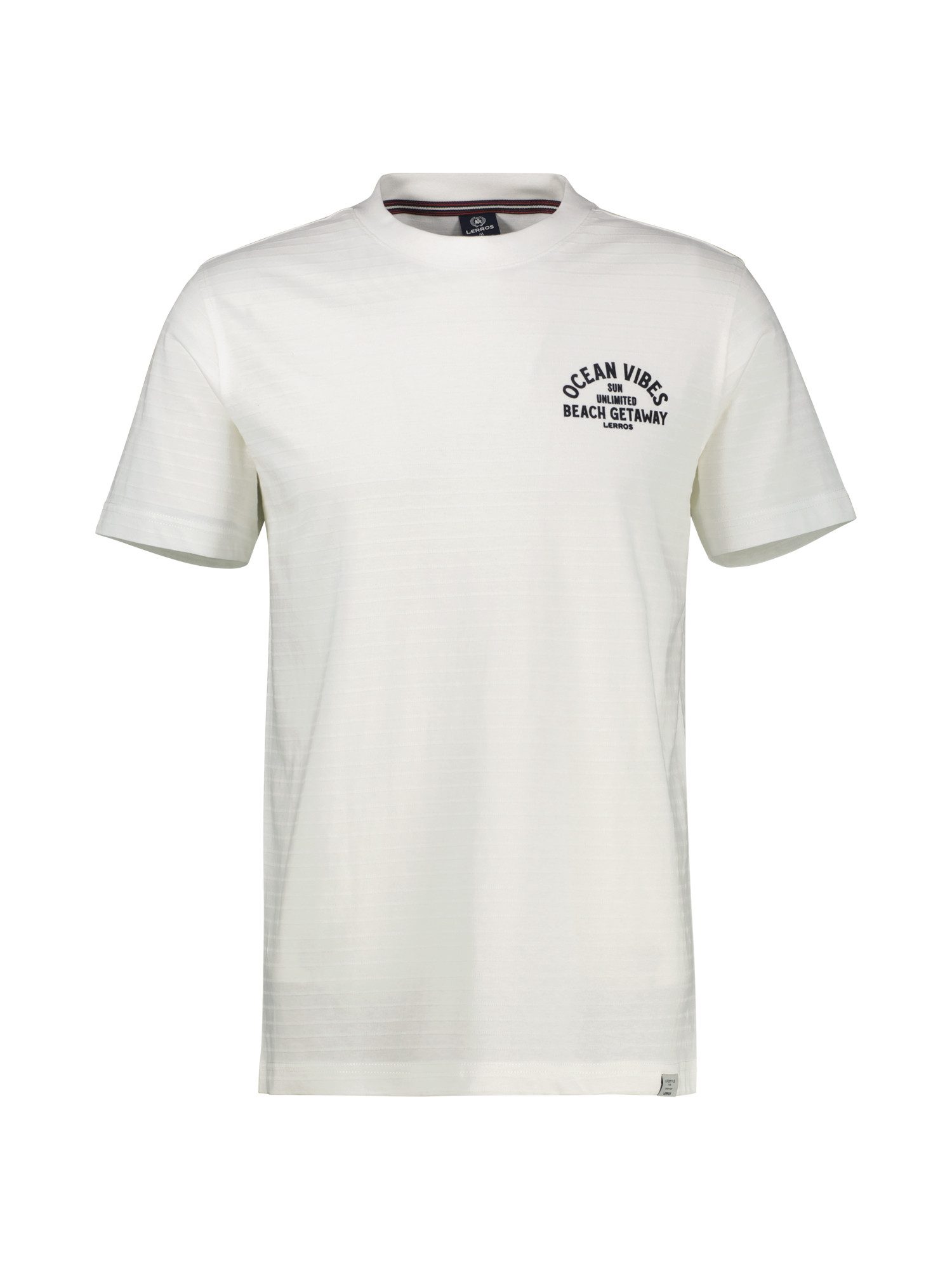 Lerros T-shirt LERROS gestreept T-shirt met voor- en achterkant print