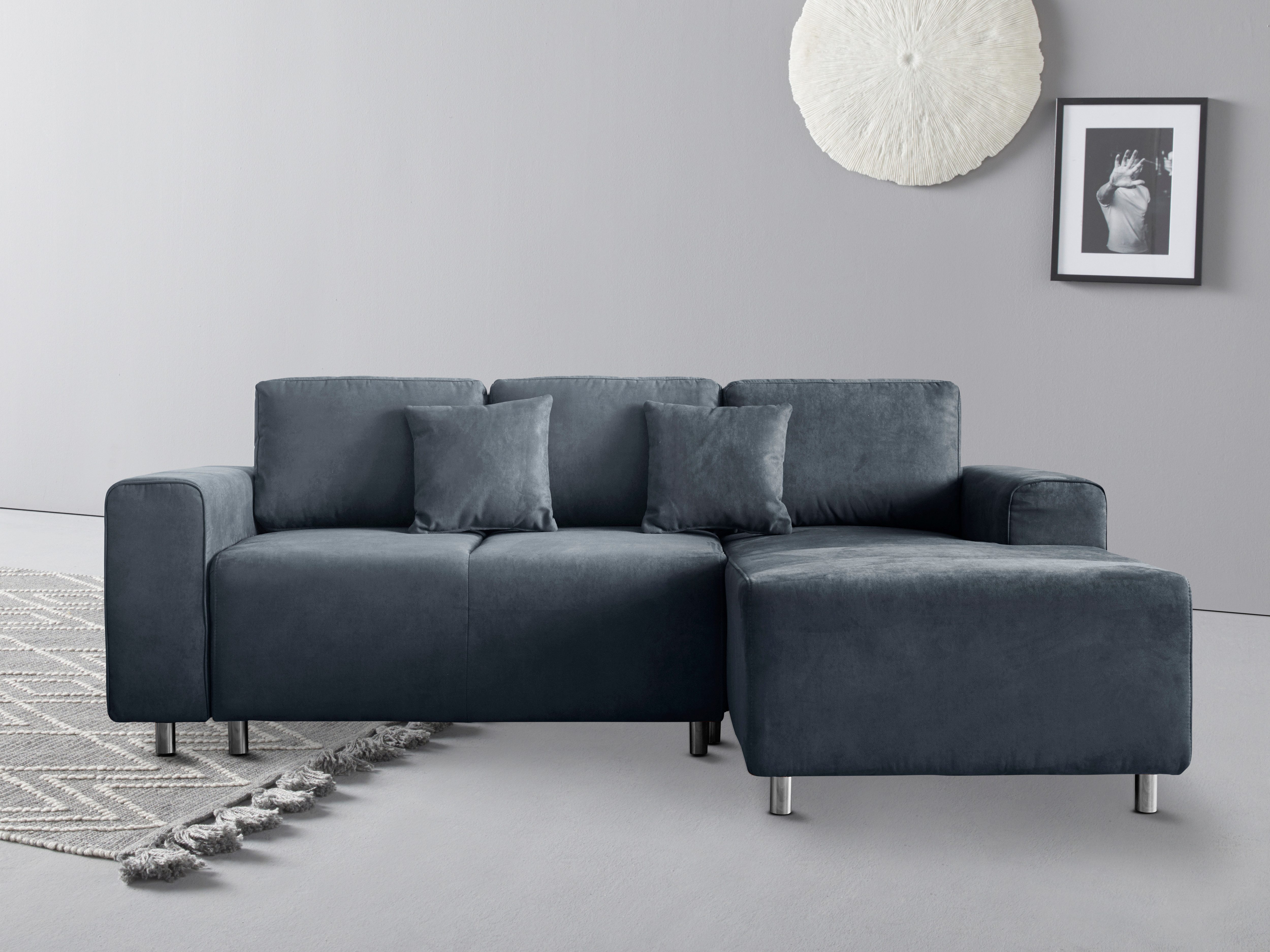 Guido Maria Kretschmer Home&Living Hoekbank Györ L-vorm, optioneel met bedfunctie en bedlade inclusief 2 sierkussens
