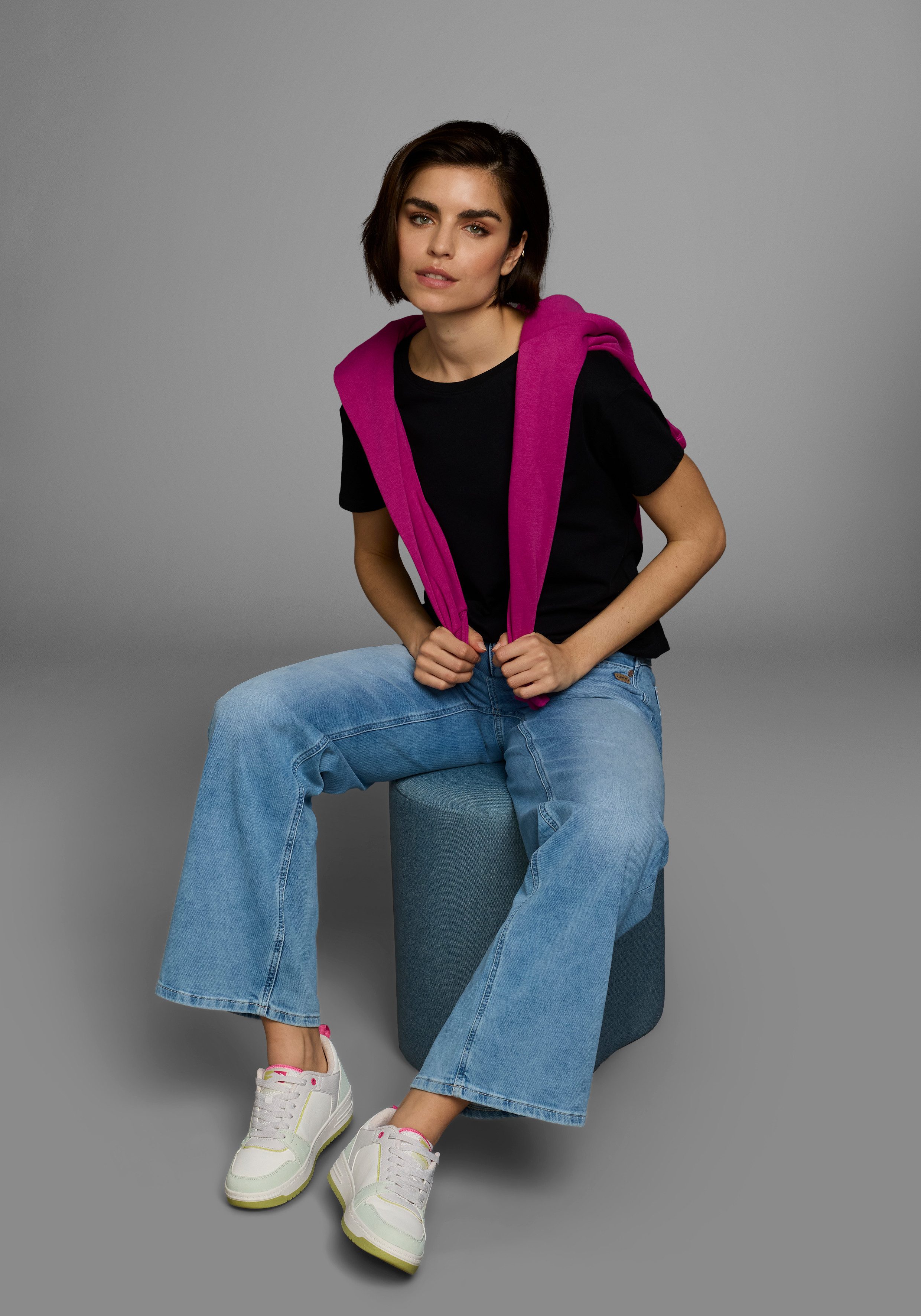 AJC T-shirt oversized pasvorm, basic, van katoen