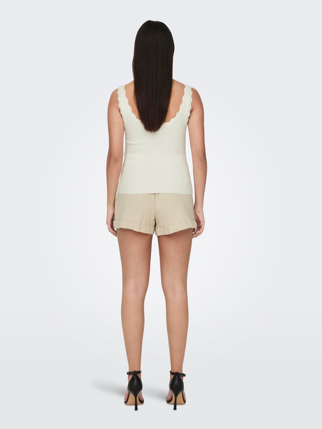 JDY Gebreide top JDYNANNA S/L SCALLOP EDGE TOP KNT NOOS