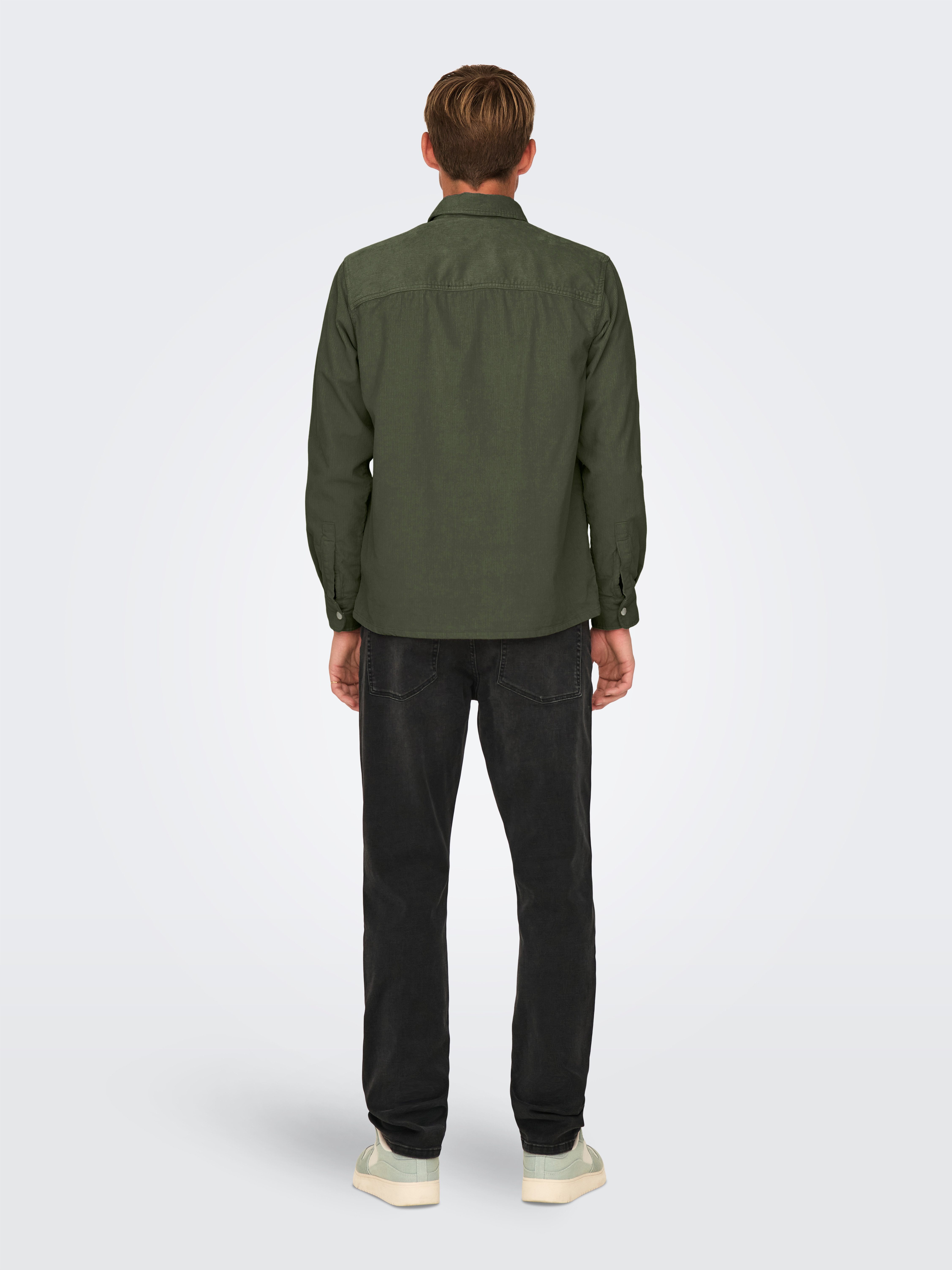 ONLY & SONS Overhemd met lange mouwen ONSALP 14W RLX 2PKT WASHD CORD LS ZIP