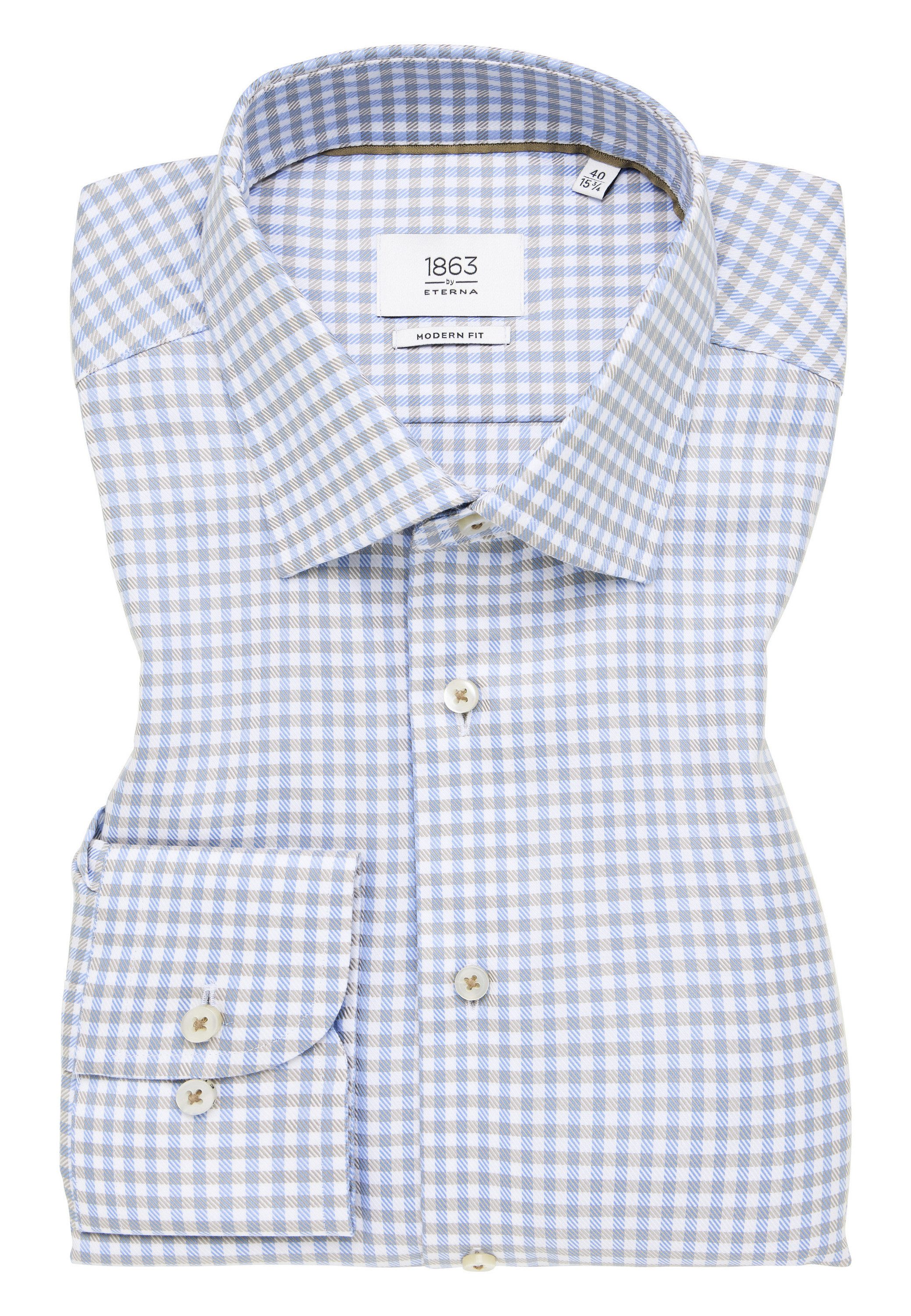 Eterna Overhemd met lange mouwen MODERN FIT NON IRON (strijkvrij)