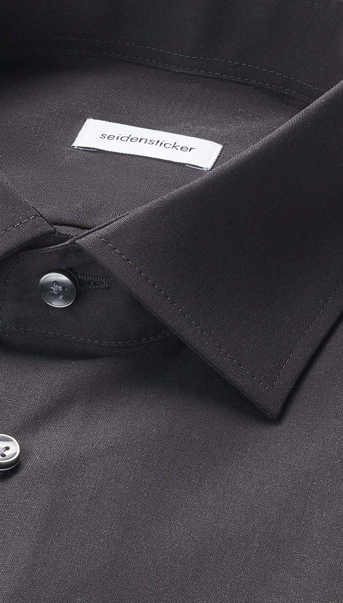 seidensticker Businessoverhemd Zwarte roos Slim 1/1 Kent kraag uni