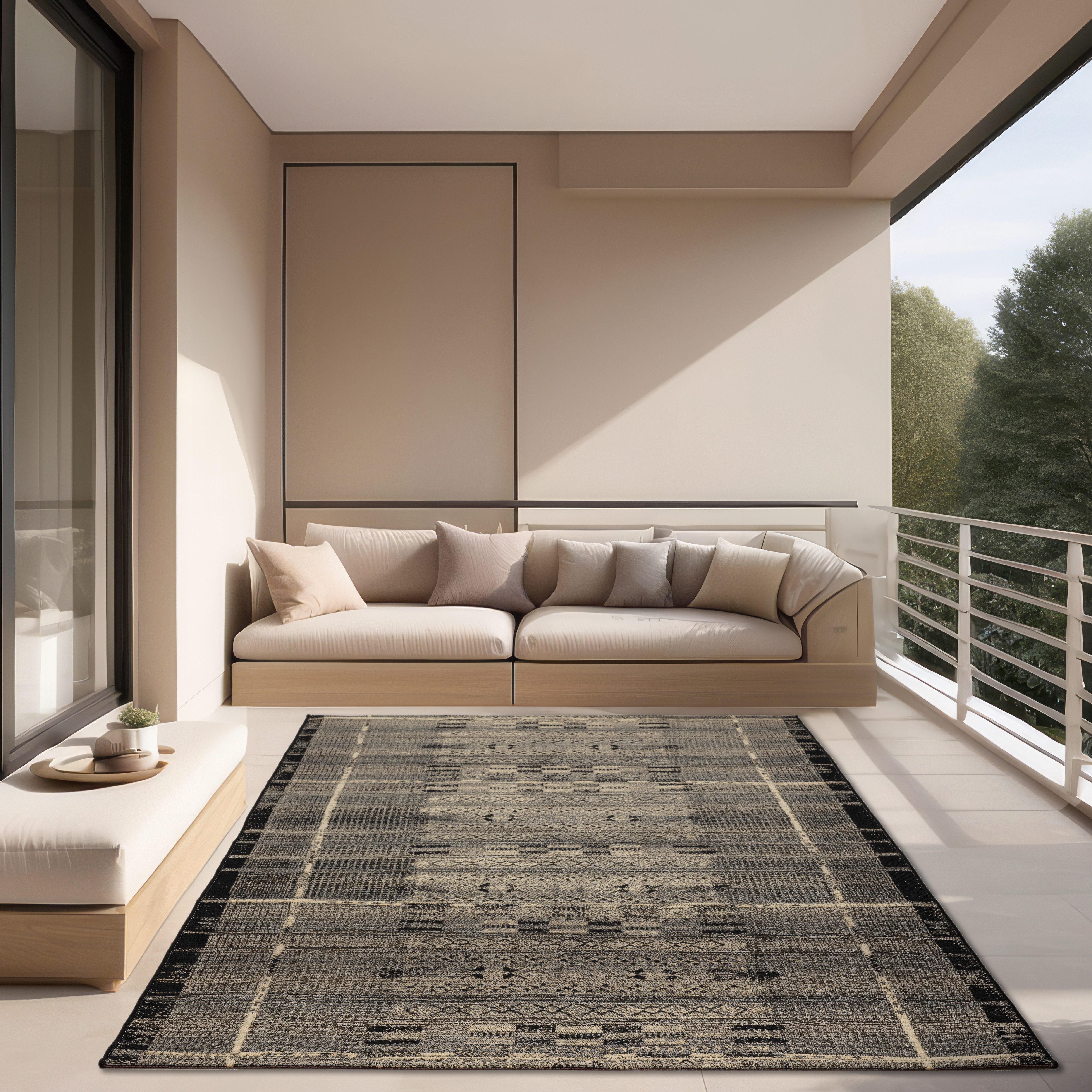 Gino Falcone Vloerkleed Outdoor-Africa 38 Platweefsel, etnostijl, geschikt voor binnen en buiten