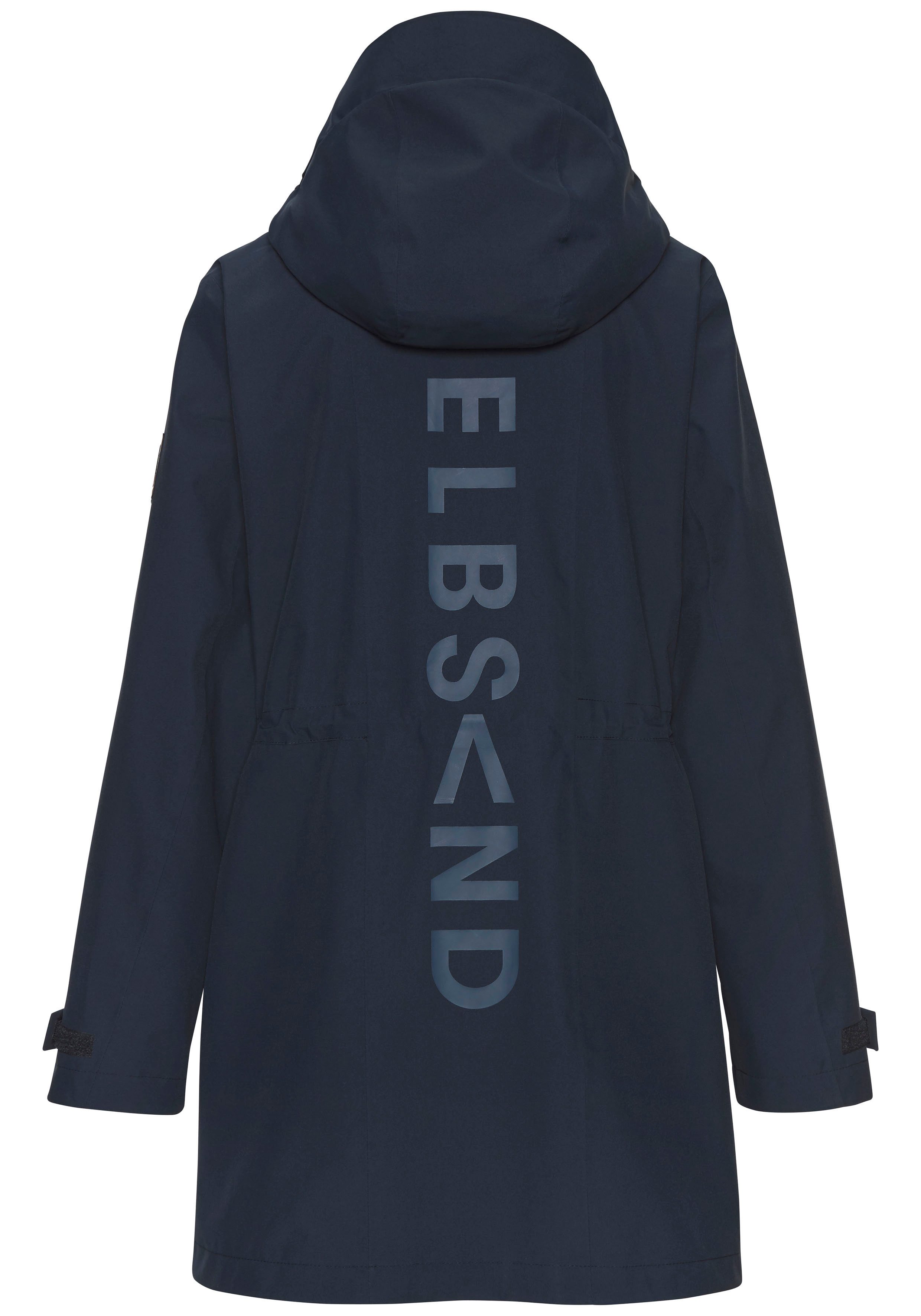Elbsand Regenjack met grote logoprint op de rug
