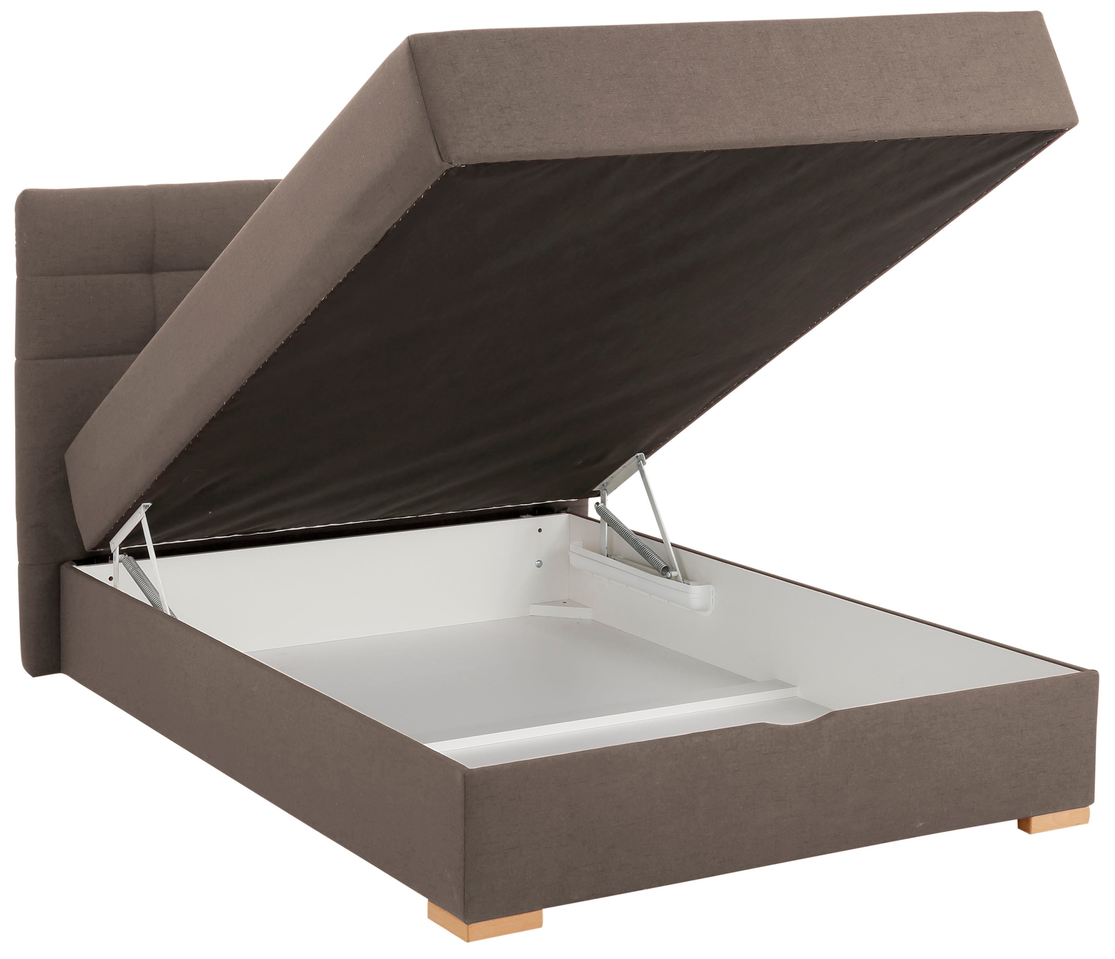 Home affaire Boxspring Olivet in 4 kleuren, 4 breedten, 2 matrassoorten, ook in extra lang 220 cm