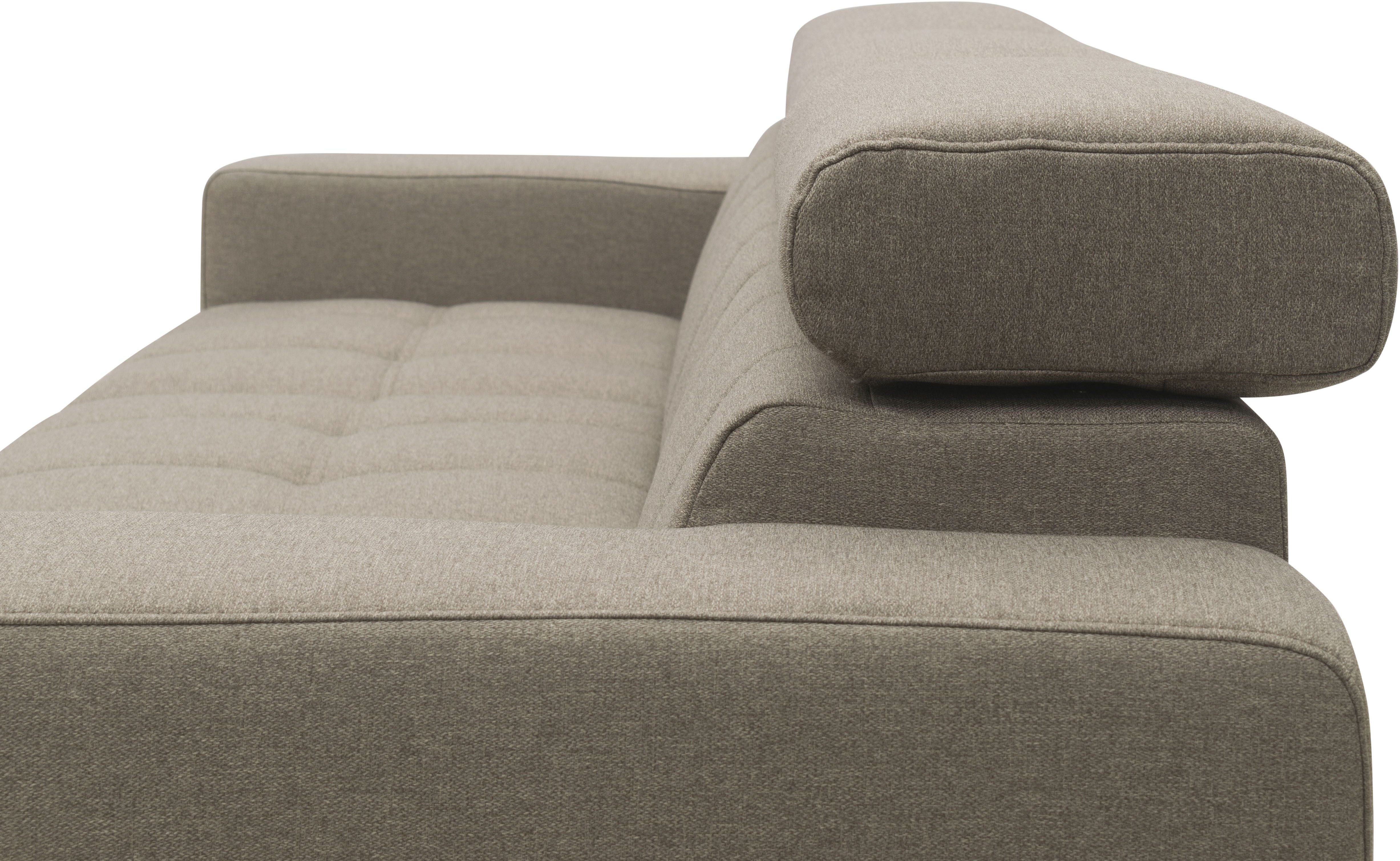 DOMO collection Hoekbank Trento L-vorm, met sledevoet of enkele voet naar keuze met verstelbare hoofdsteun, récamier links/rechts bestelbaar