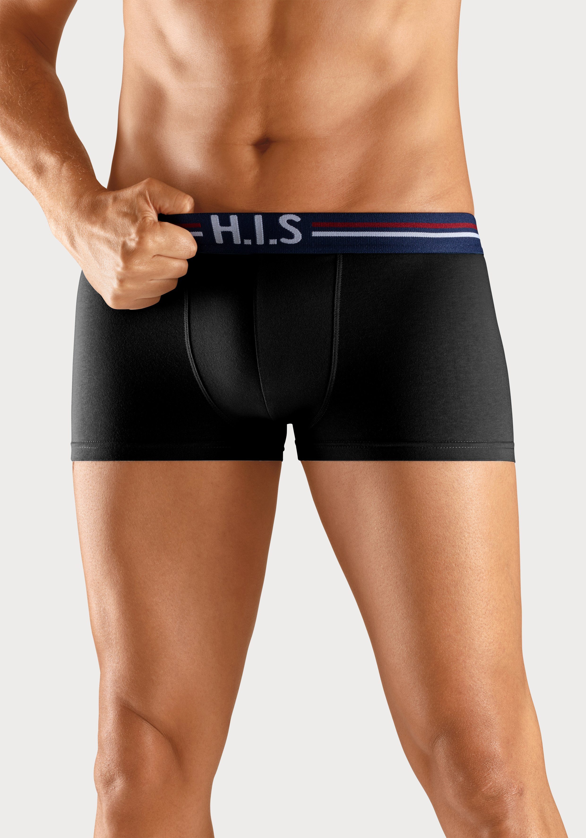 H.I.S Hipster strak zittende boxershorts met strepen van katoenmix (set, 5 stuks)