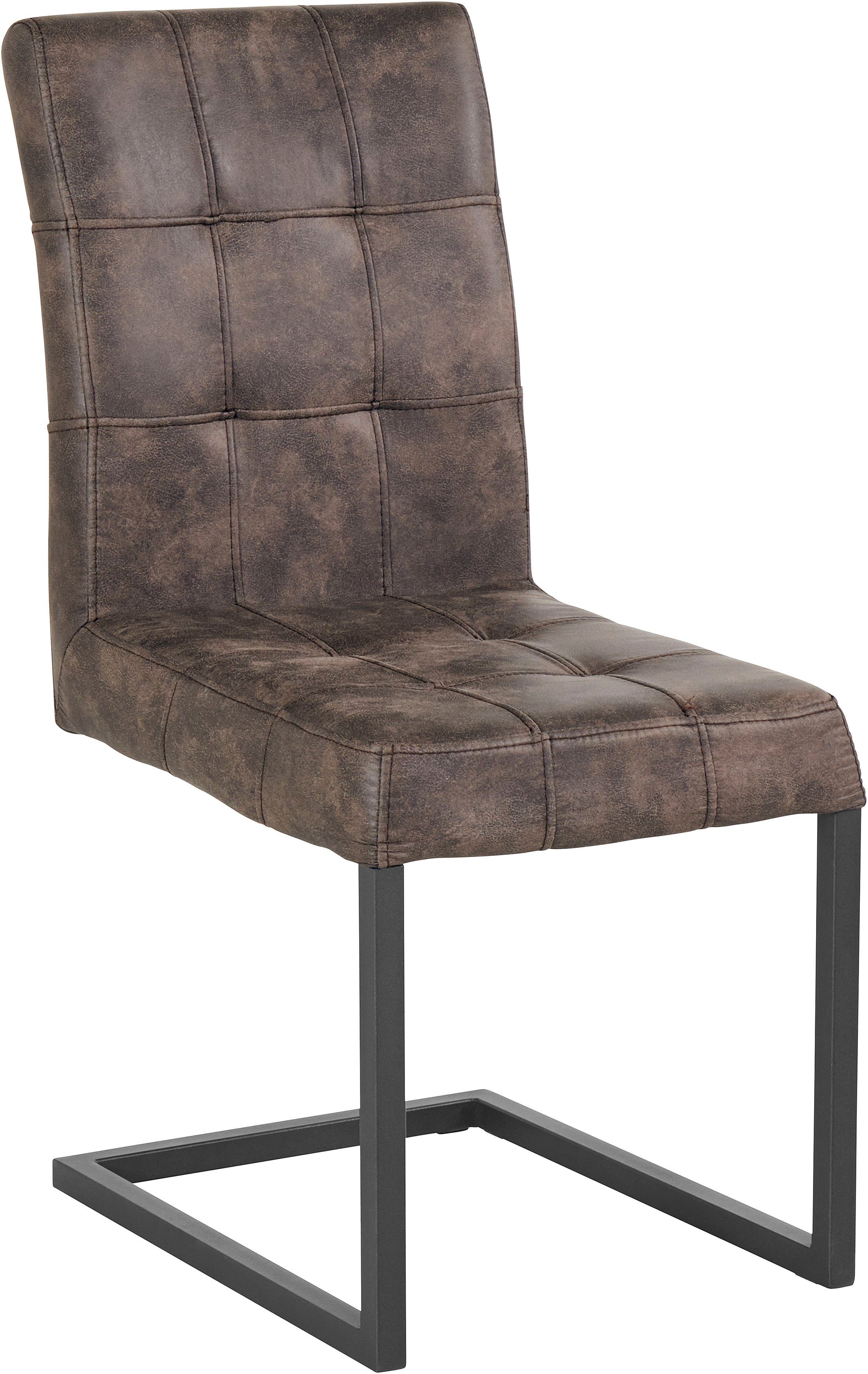 HELA Eetkamerstoel DONNA Sledestoel met vintage bekleding van microvezel stof (set, 2 stuks)