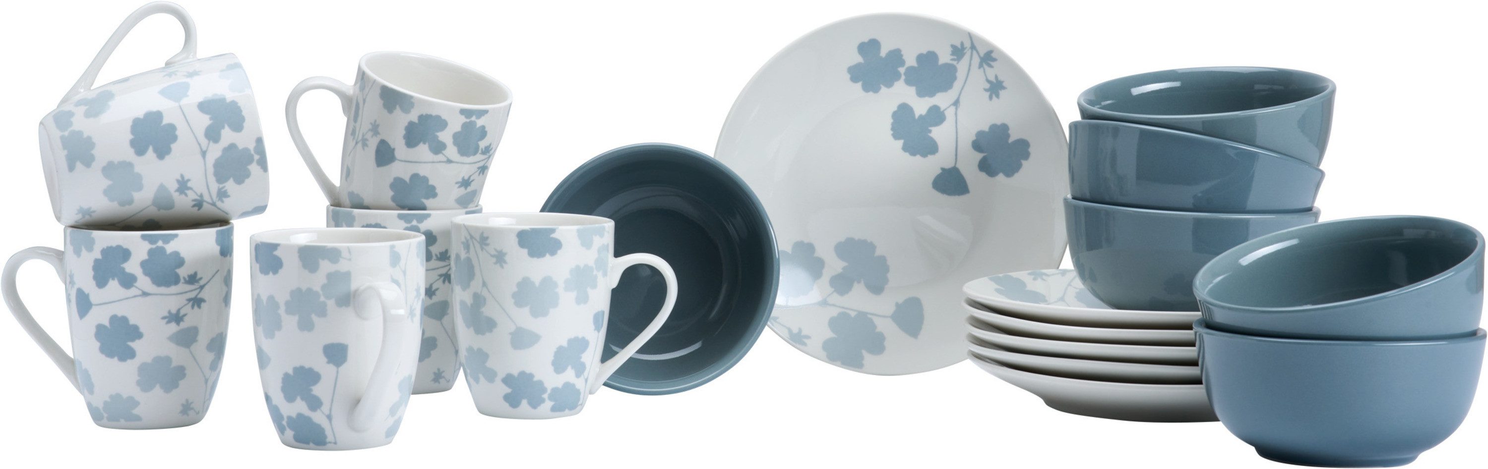 Ritzenhoff & Breker Ontbijtservies set Ida Landhuis/Scandi-stijl (set, 18-delig) serviezen grijs