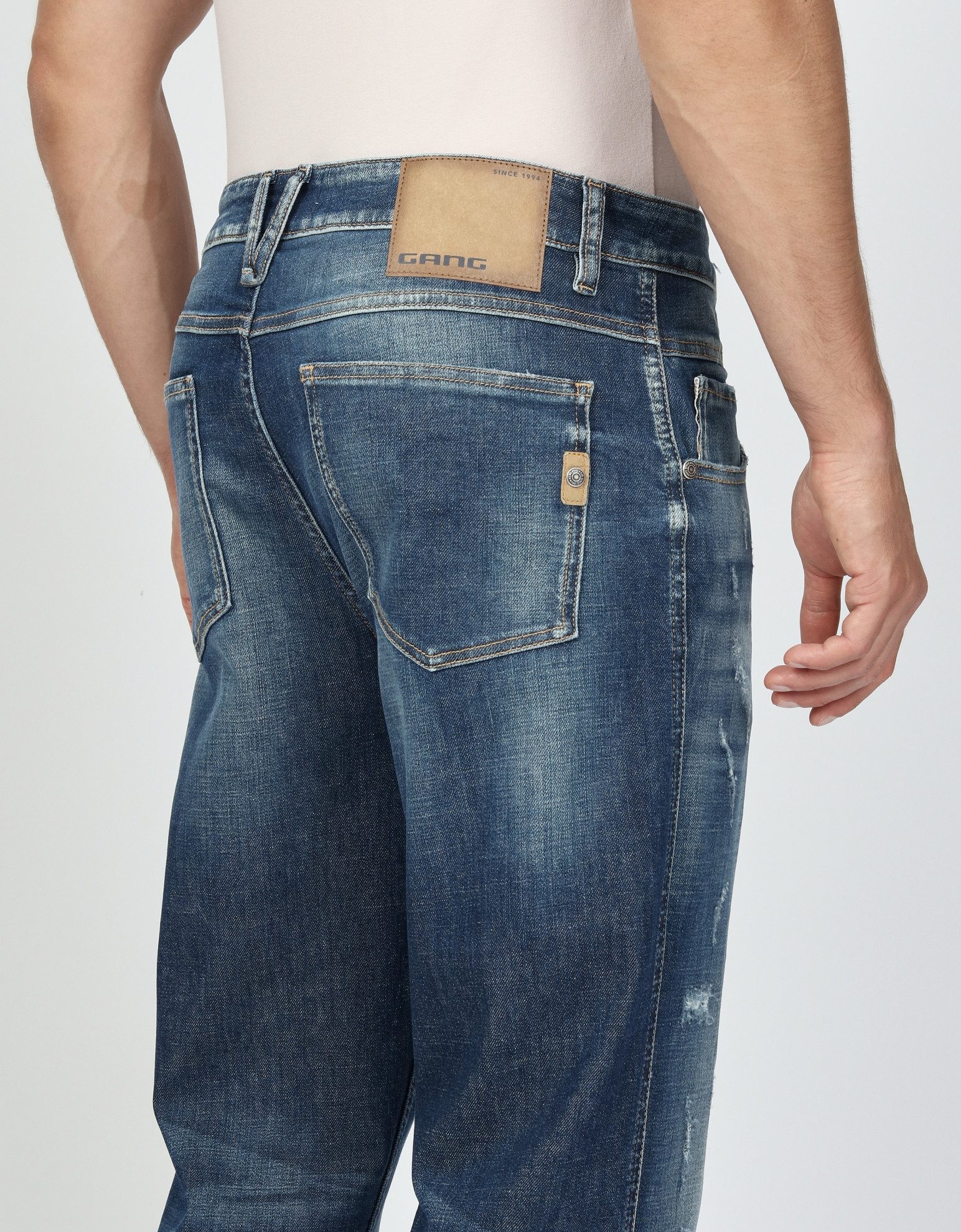 GANG Stretch jeans 94MARCO in relaxte 5-pocket stijl met dubbele riemlus