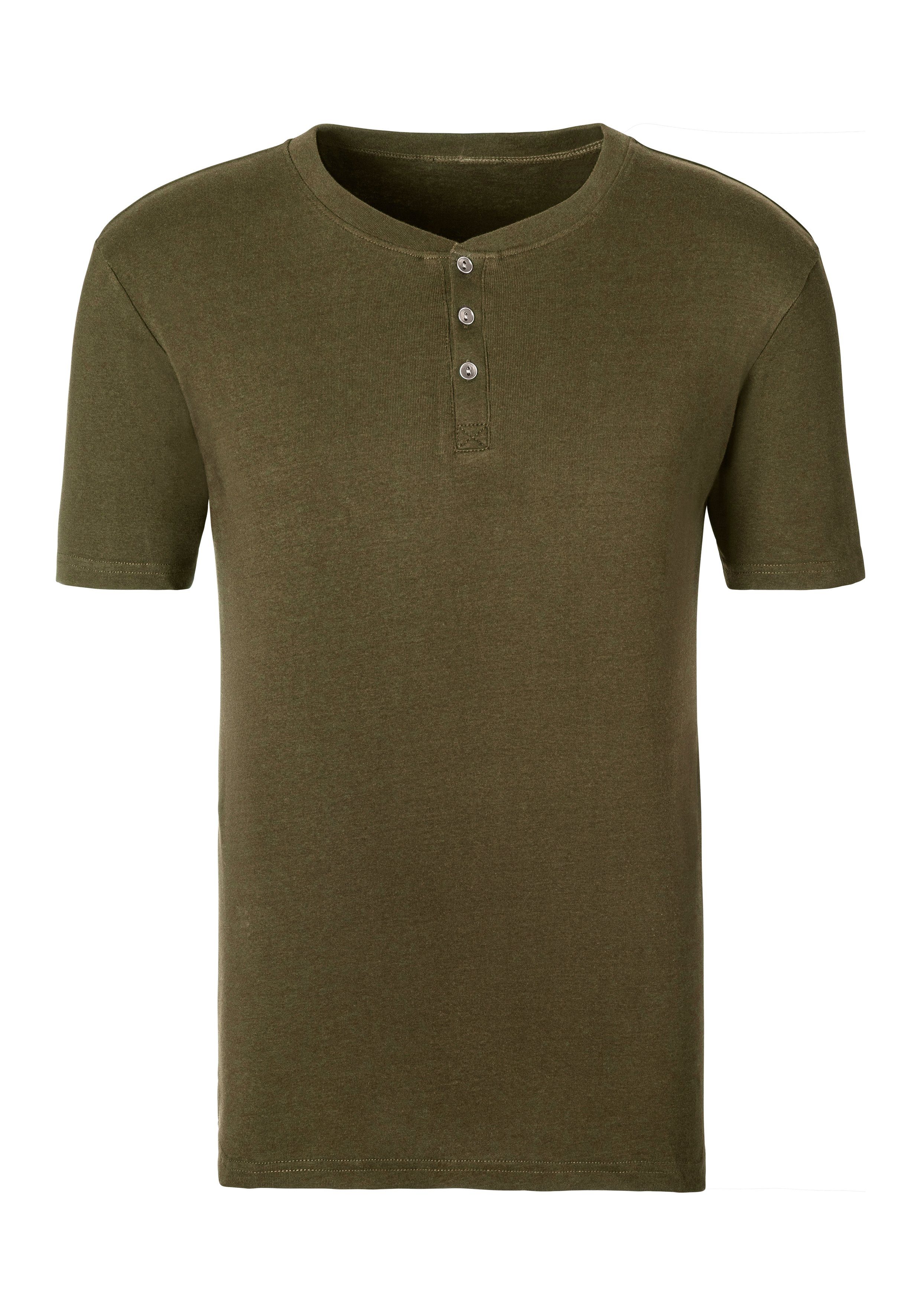 H.I.S T-shirt met een verfijnde knoopsluiting, perfect als onderhemd (set)
