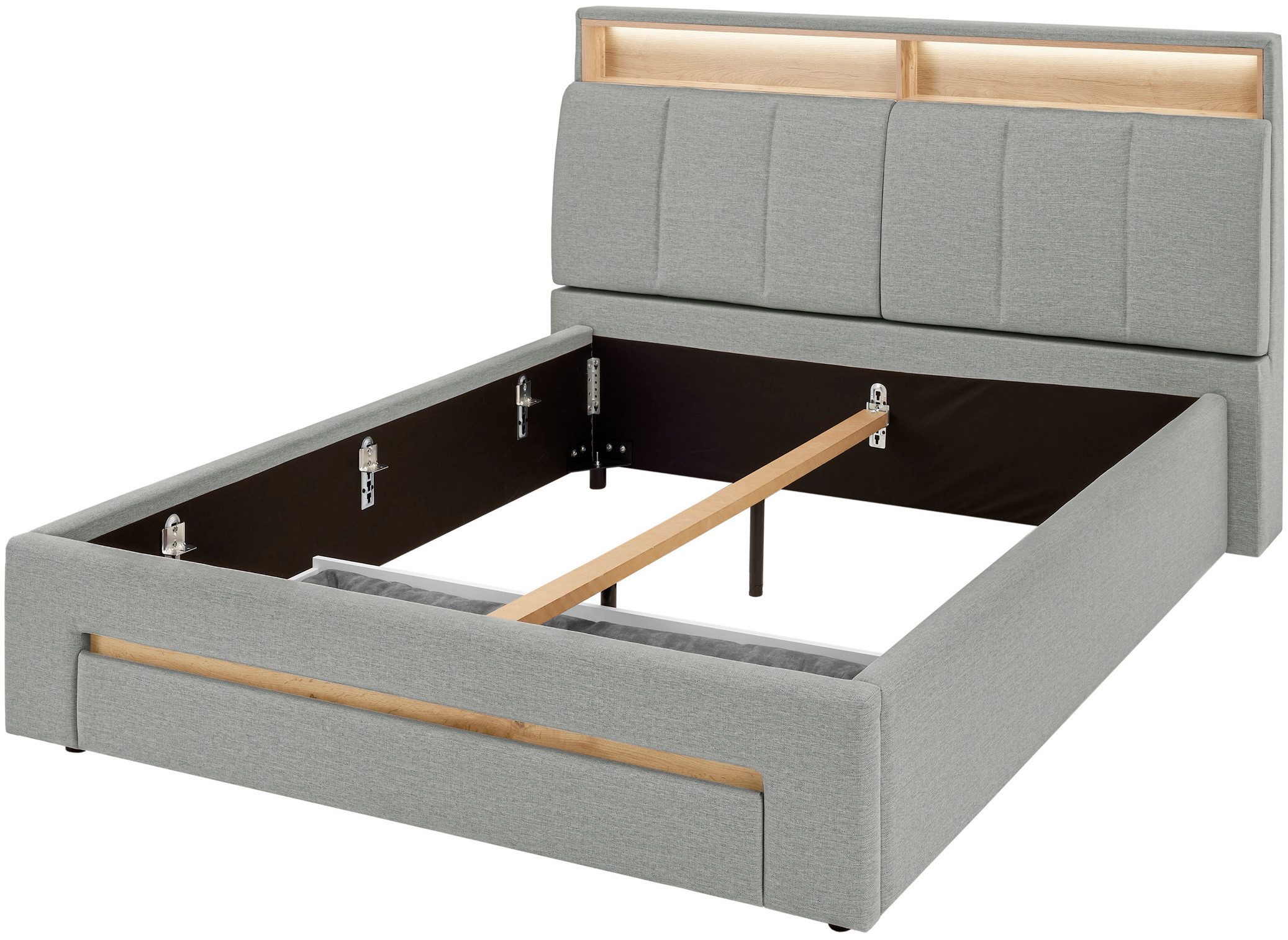 INOSIGN Gestoffeerd bed CiTY/GiRON,, gepolsterd opbergbed, met LED-verlichting Bedkisten met hondenbed of als opbergruimte, opklapbare hoofdeinden