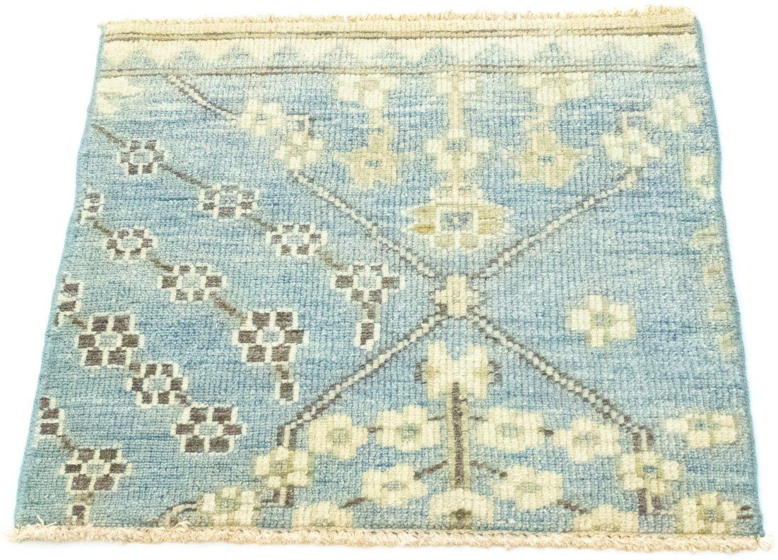 morgenland Wollen kleed Design-vloerkleed met de hand geknoopt blauw handgeknoopt