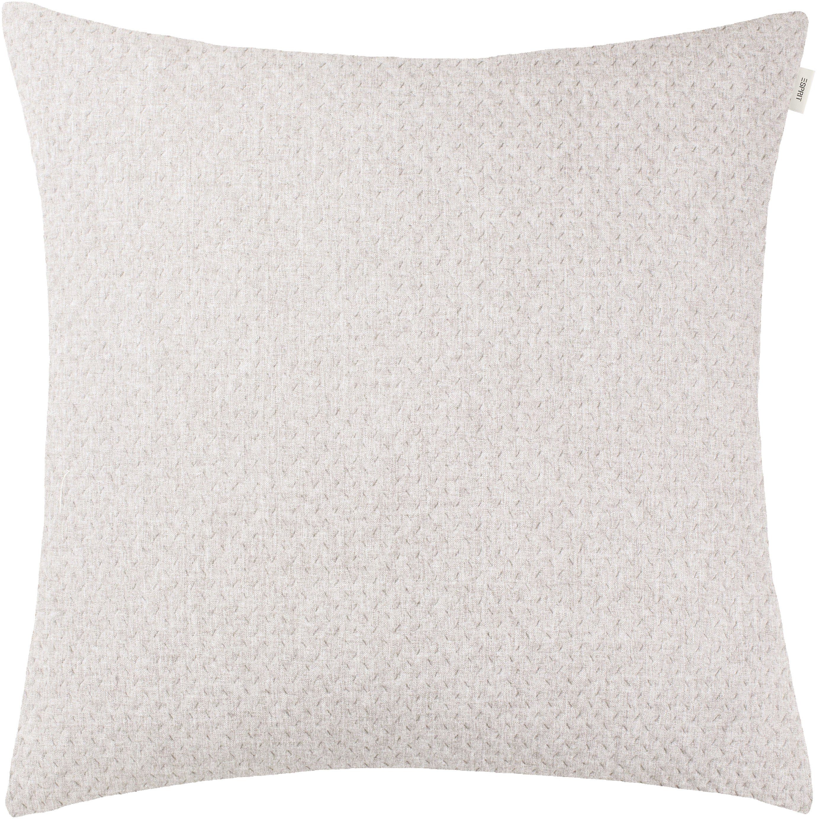 Esprit Kussenhoes Harp Structure, tweezijdig te gebruiken kussensloop zonder vulling(1 stuk) sierkussens maat 60 cm x 60 cm beige