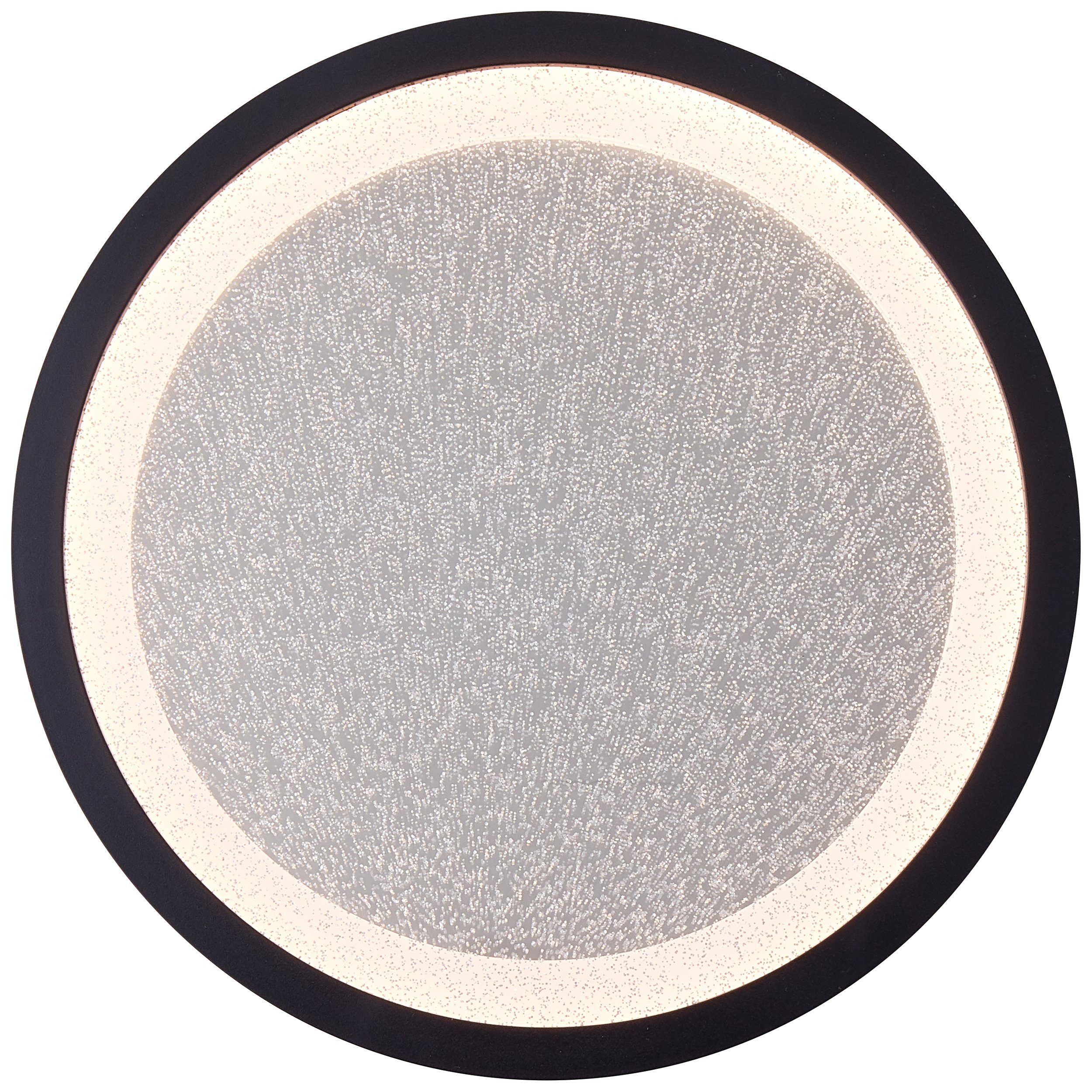 Brilliant Leuchten Led-plafondlamp Mosako LED paneel, glittereffect, D 25 cm, 2300 lm, 3000 K, zwart/wit