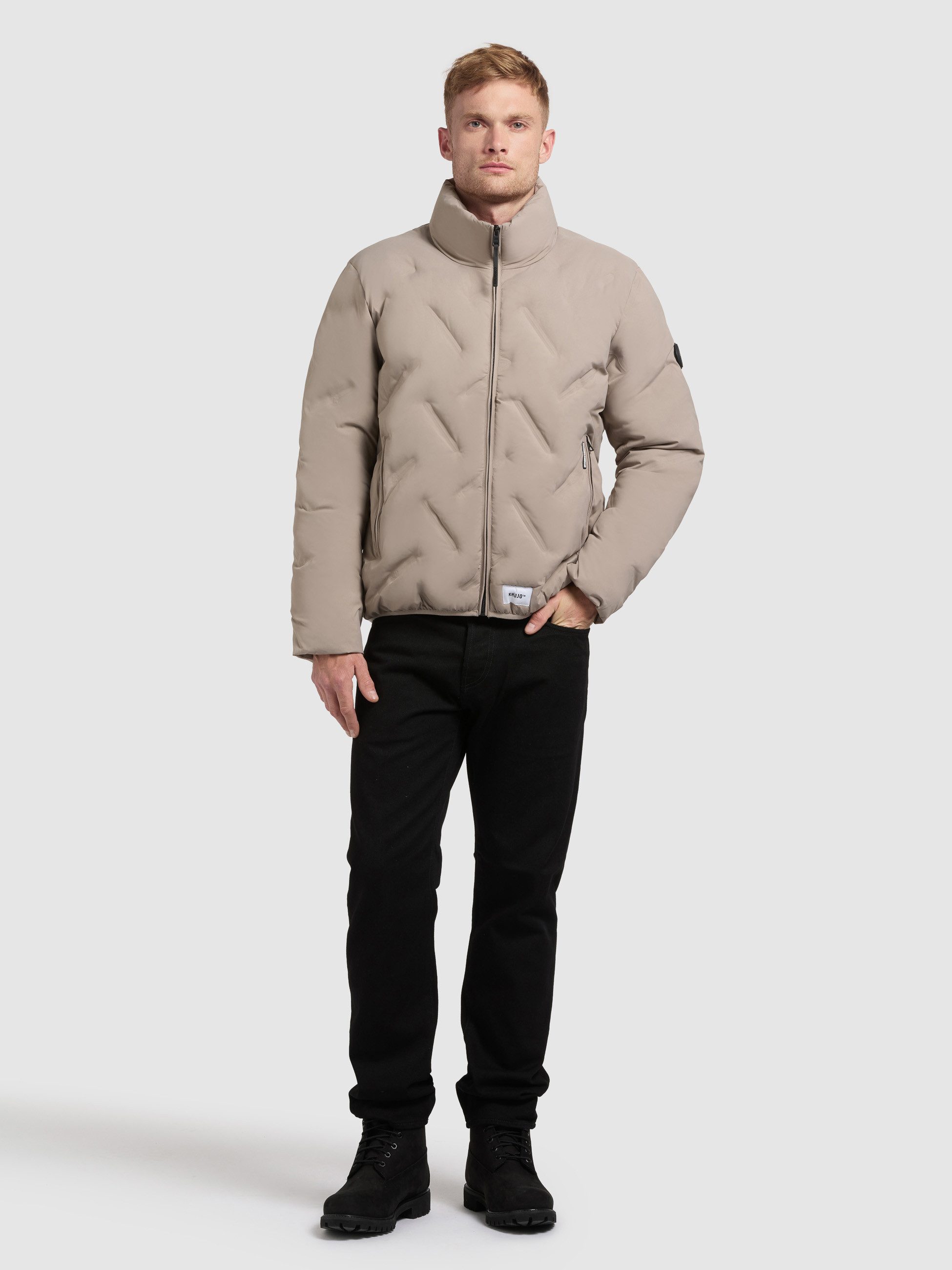 khujo Gewatteerde jas Clover met hoogwaardige reliëf