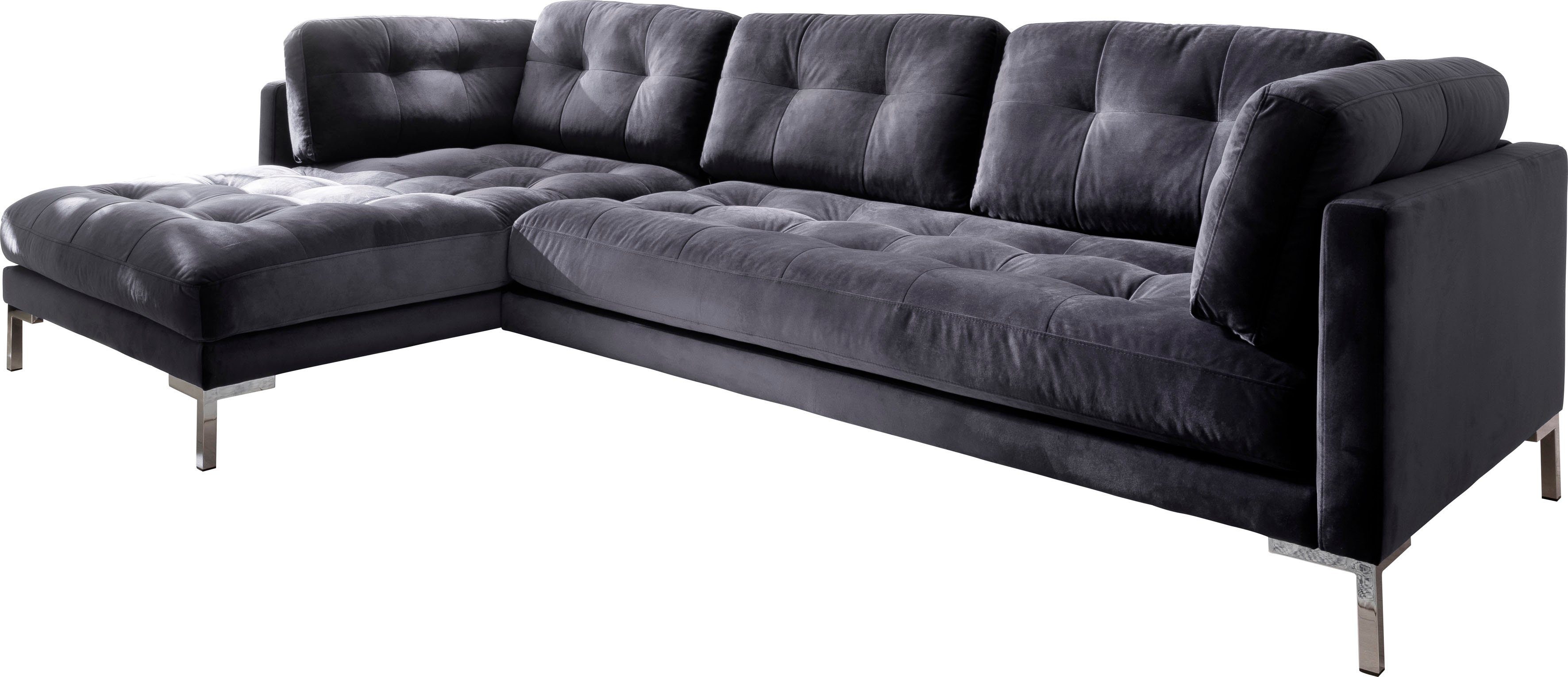 Trends by HG Hoekbank Landau L-vorm in cordstof met metalen voet