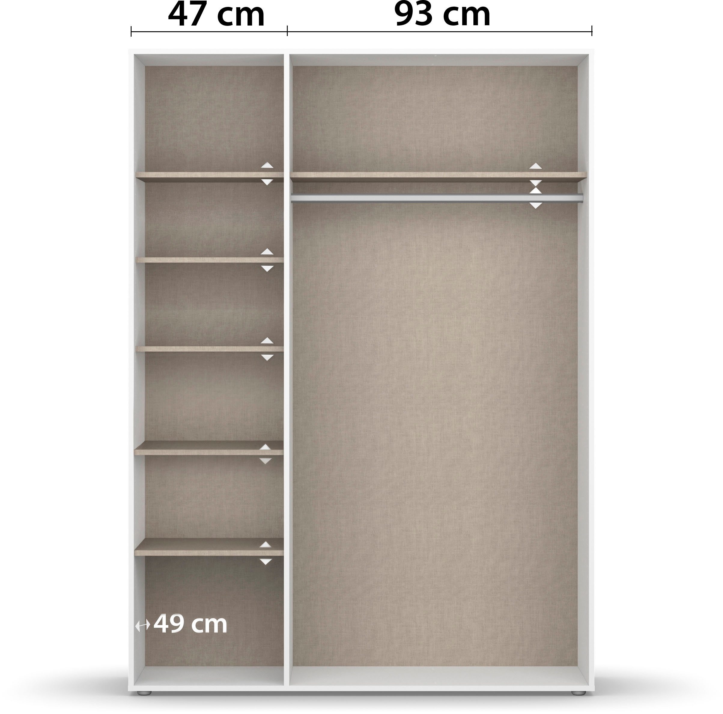 rauch Draaideurkast Kledingkast Kast Garderobe Wasmand NAGATA veel Opbergruimte met moderne stanggrepen in grijs metallic topseller made in germany