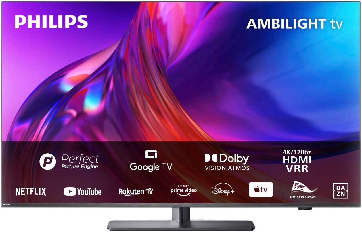 philips led-tv 65pus8808-12, 164 cm - 65", 4k ultra hd, android tv - smart tv - google tv zilver
