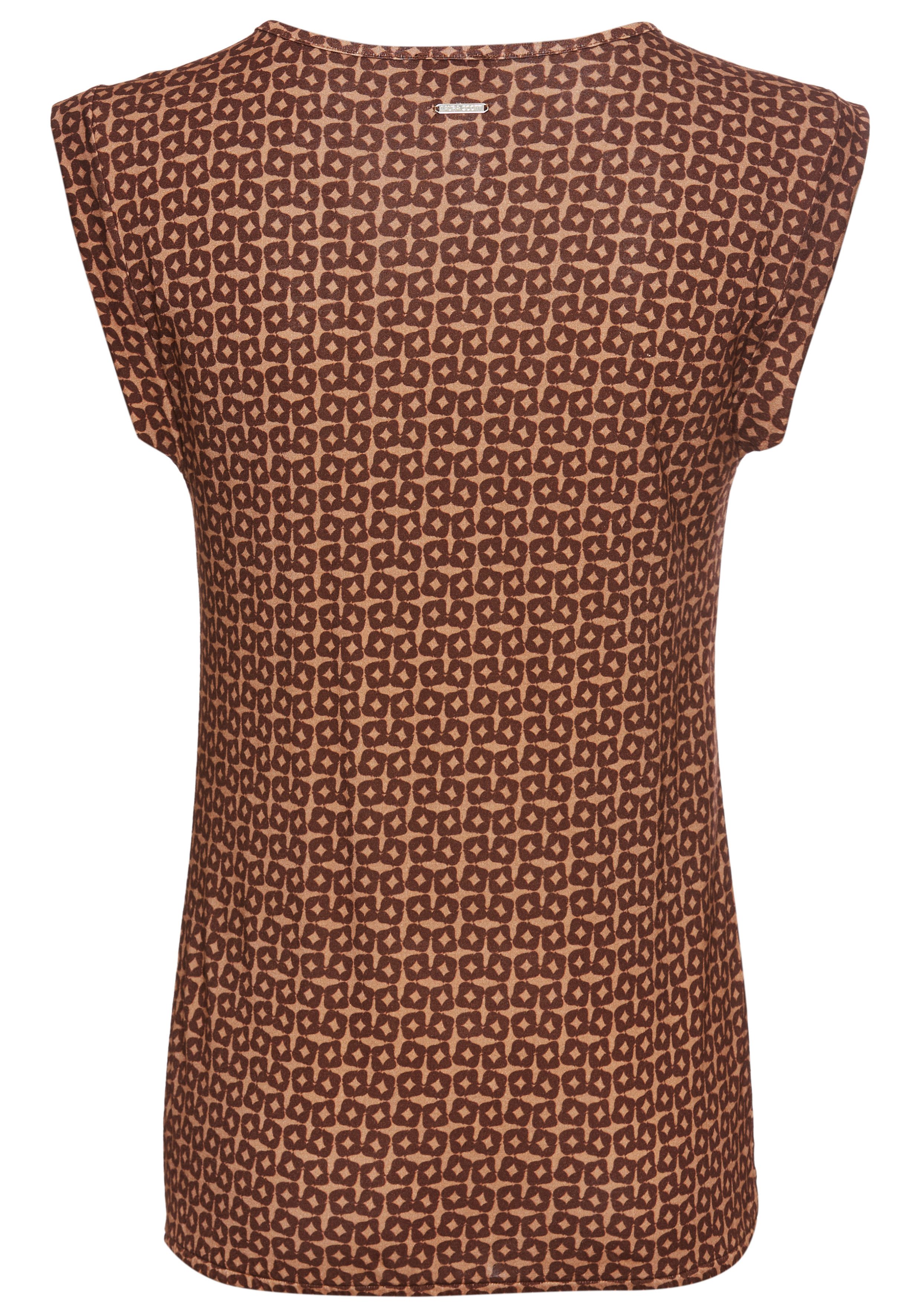 Laura Scott T-shirt figuurvolgende pasvorm, gemusterd, ronde hals