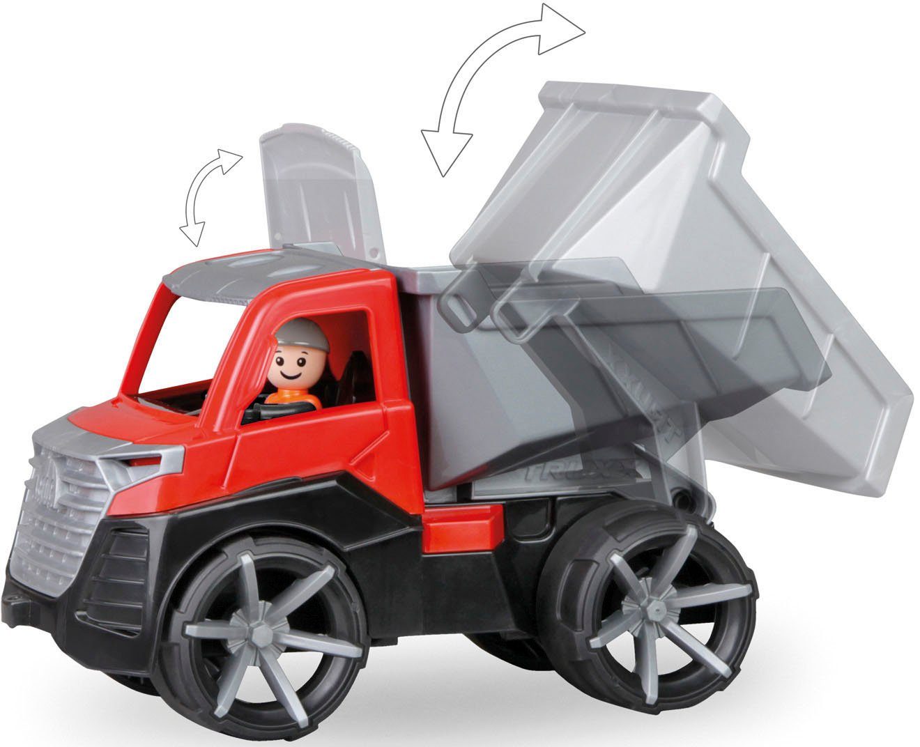 Lena® Speelgoed-kiepwagen TRUXX², rood inclusief speelfiguur, made in europe