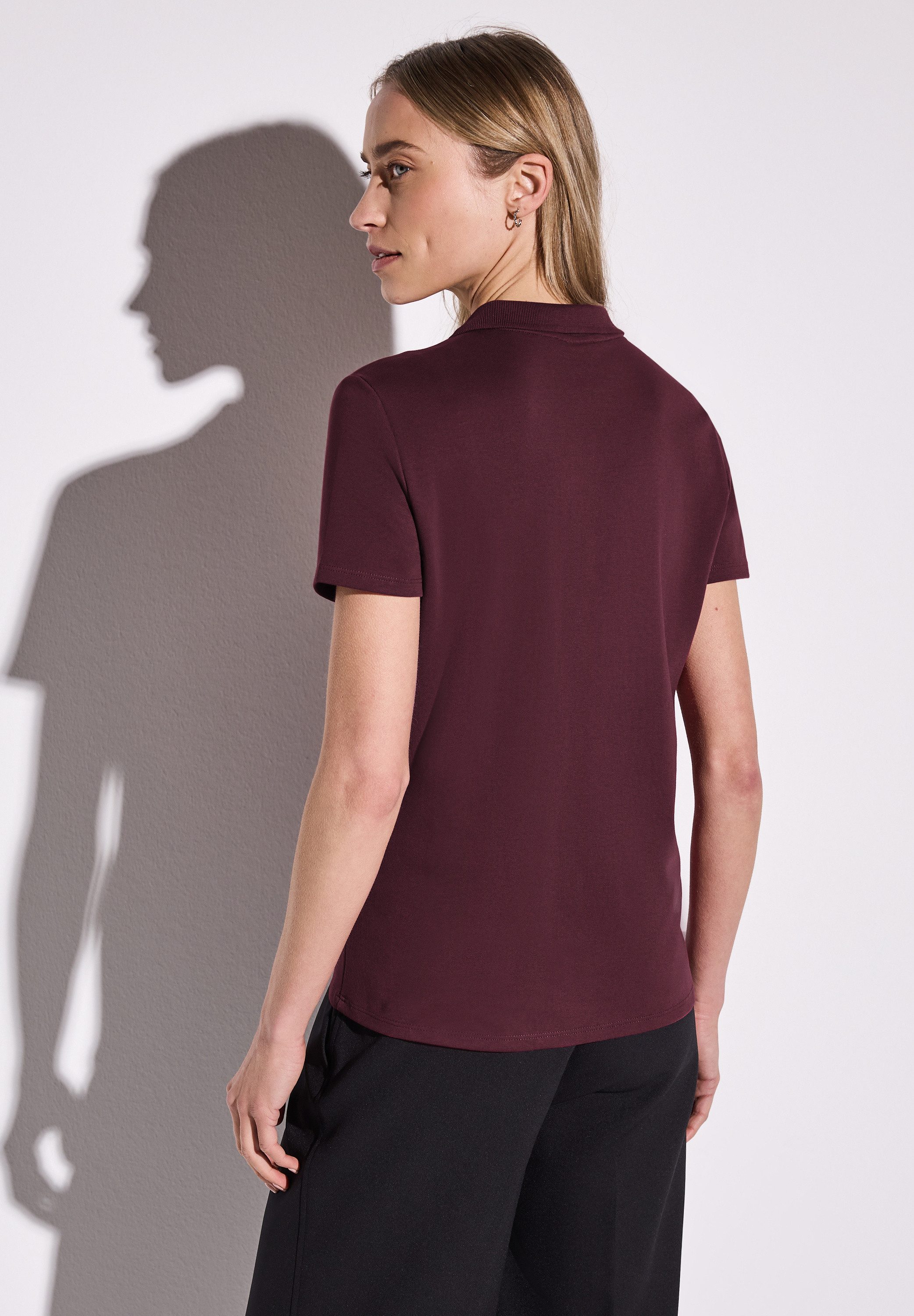STREET ONE Poloshirt met ribstructuur
