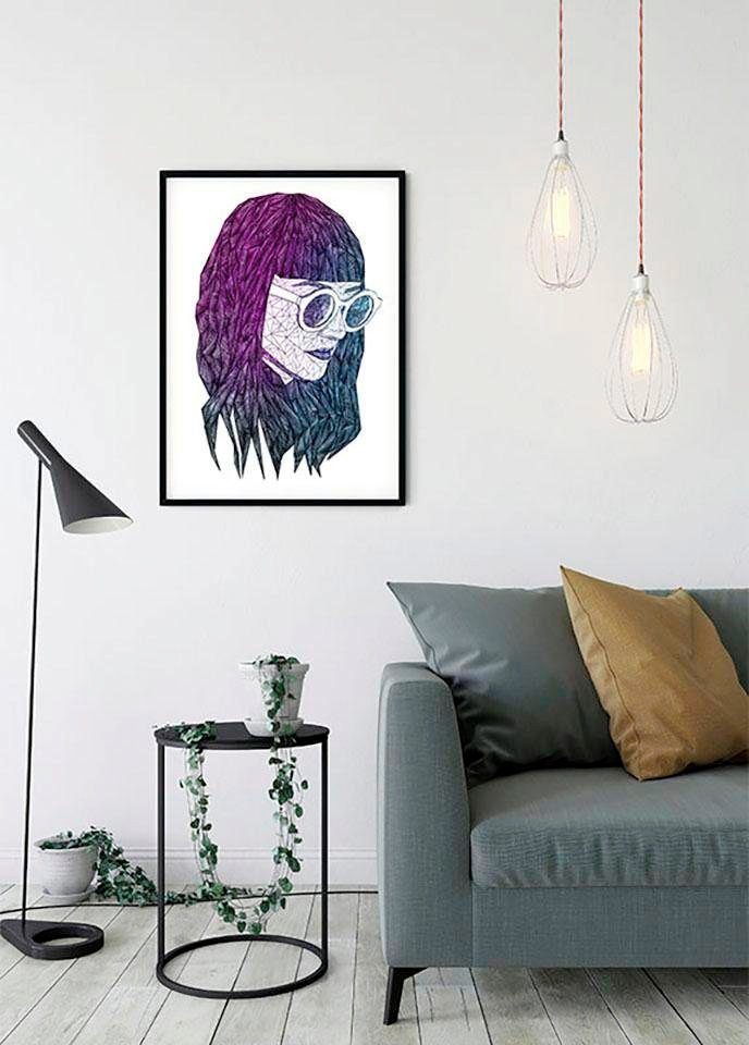 Komar Wanddecoratie Grid violet Wanddecoratie - zonder lijst (1 stuk)