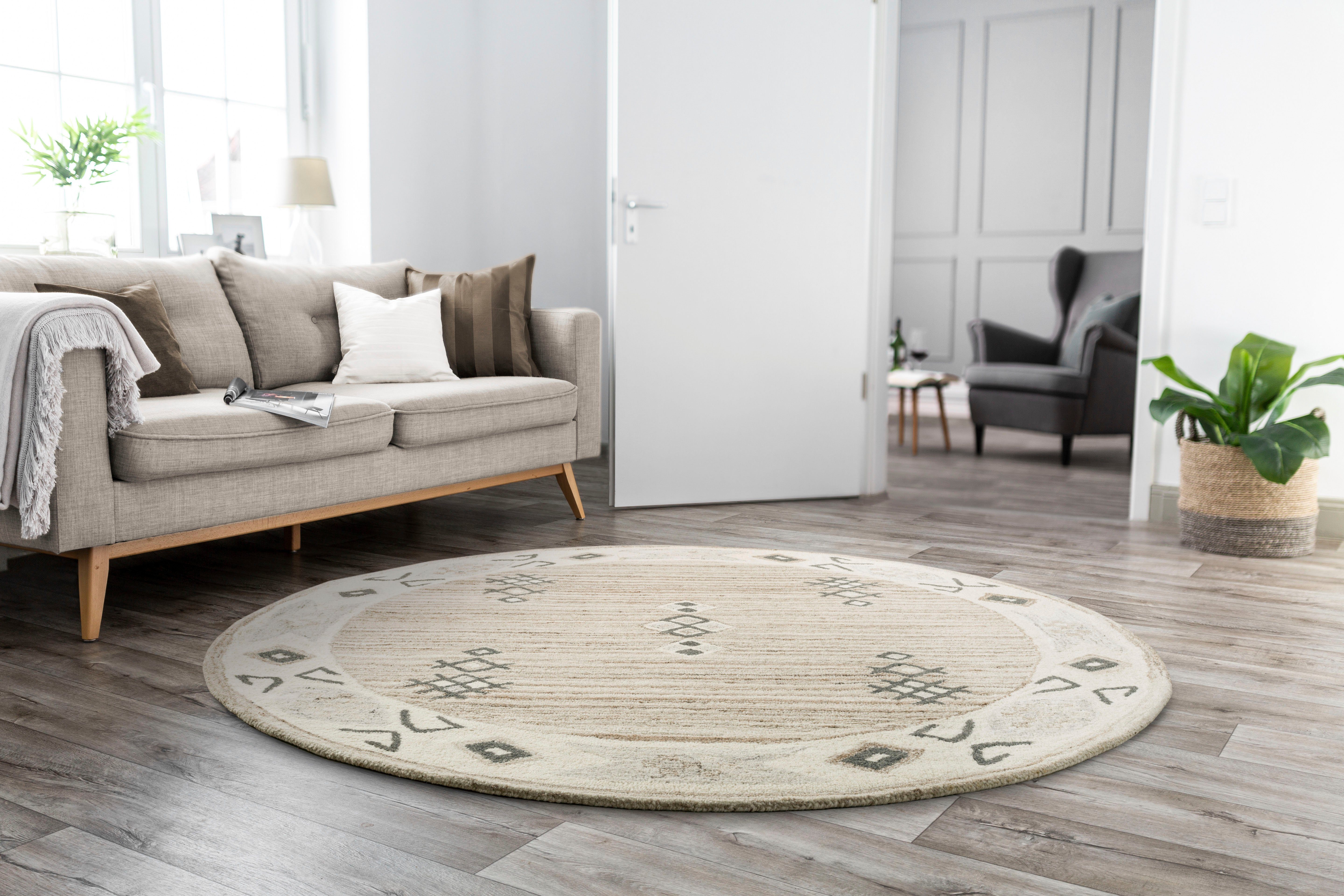 THEKO Wollen kleed Royal Berber Berber-look, zuivere wol, ideaal in de woonkamer & slaapkamer