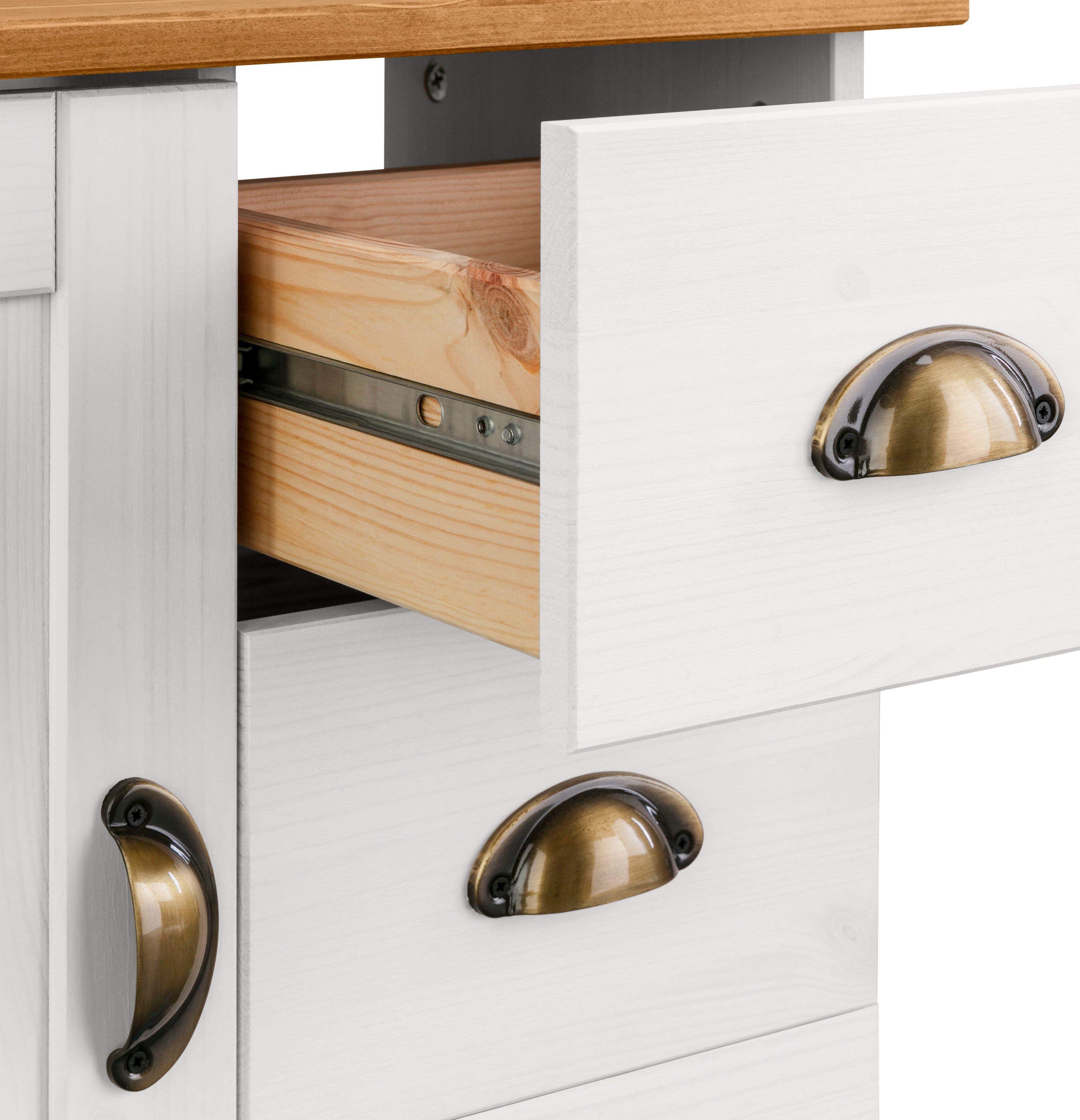 Home affaire Wastafelonderkast Oslo Grenen, 1 deur en 3 laden, breedte 60 cm, hoogte 55 cm
