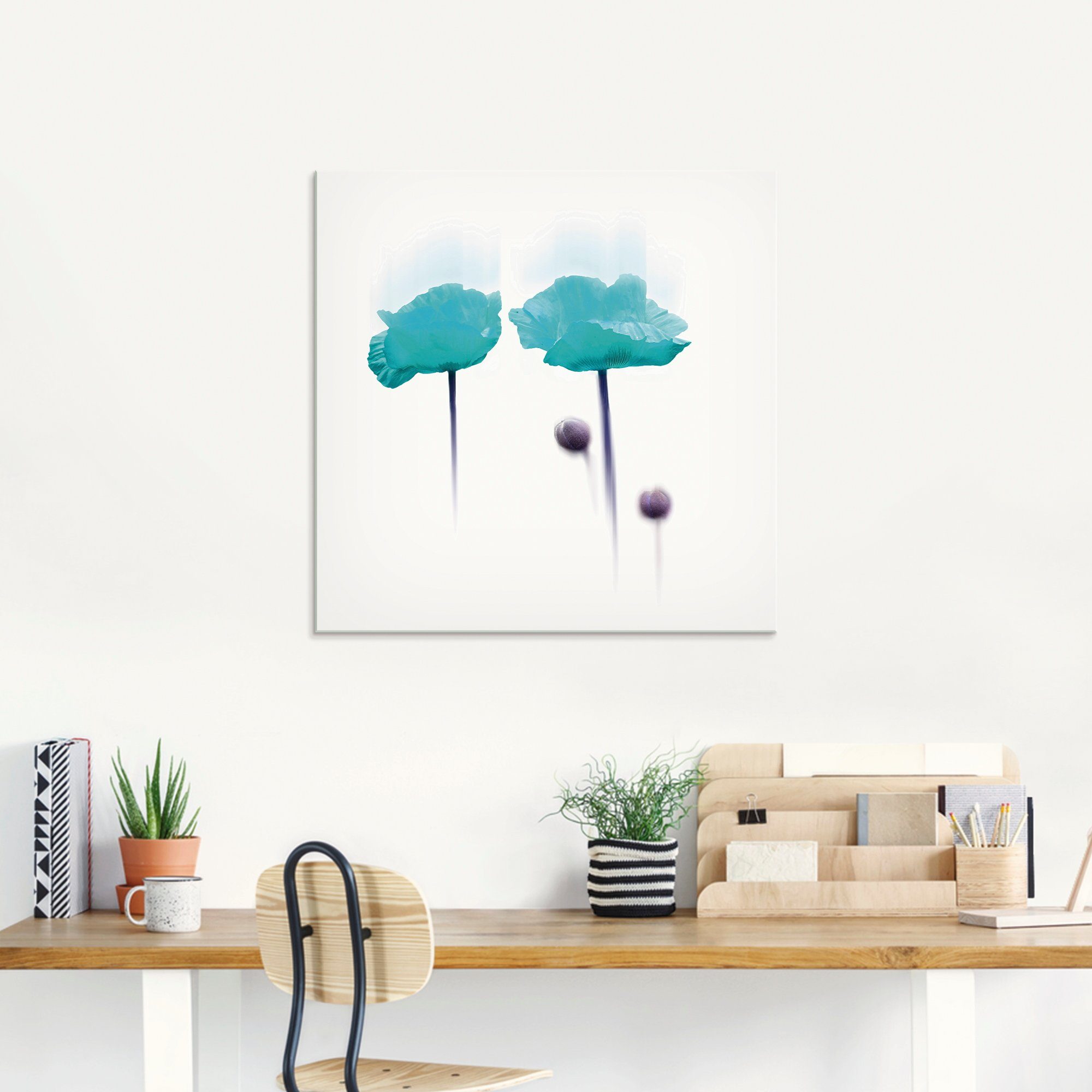 Artland Print op glas Bloem abstract II in verschillende maten
