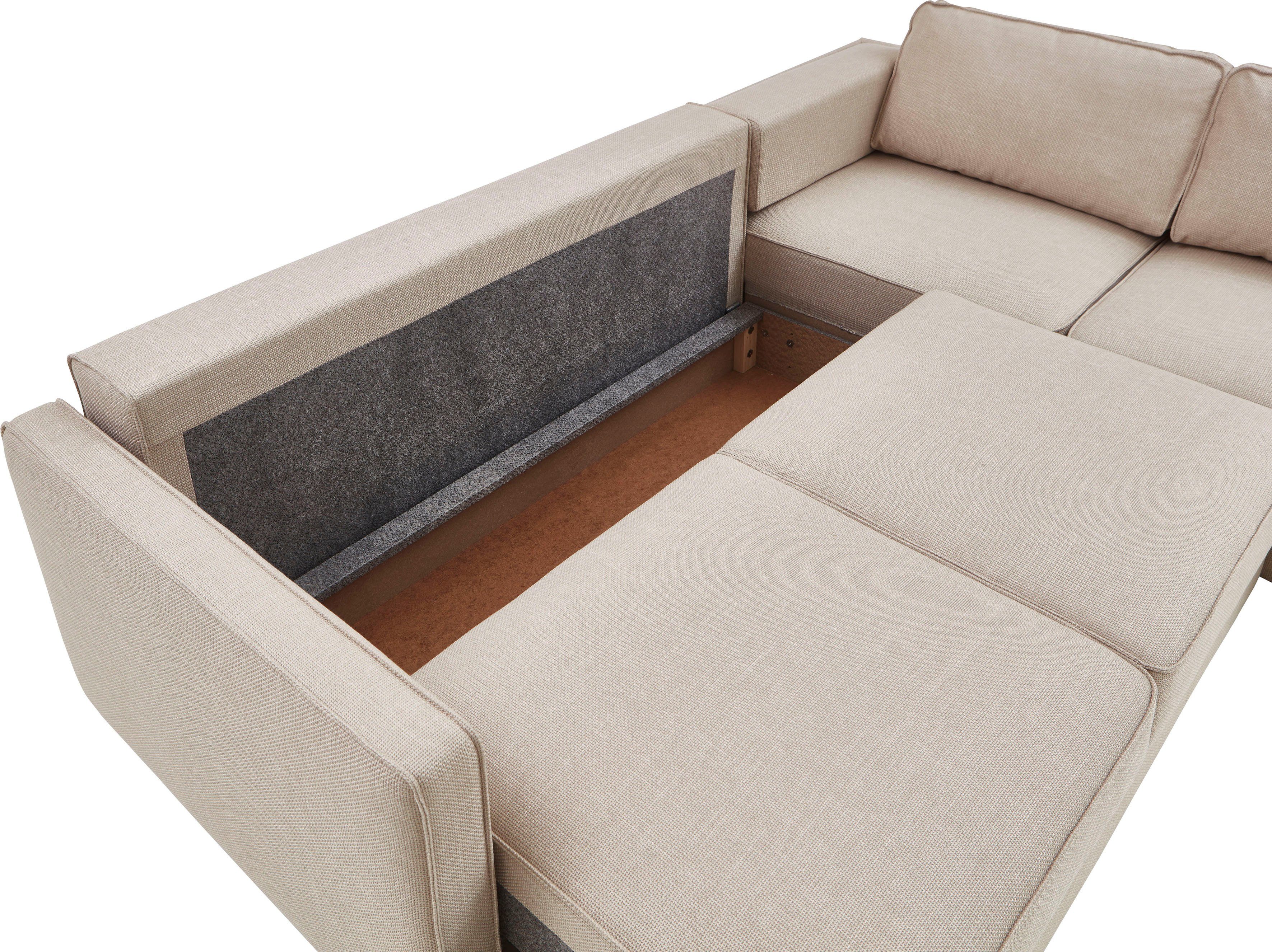 ATLANTIC home collection Slaapbank Chill Hoekbank met slaapfunctie en bedlade