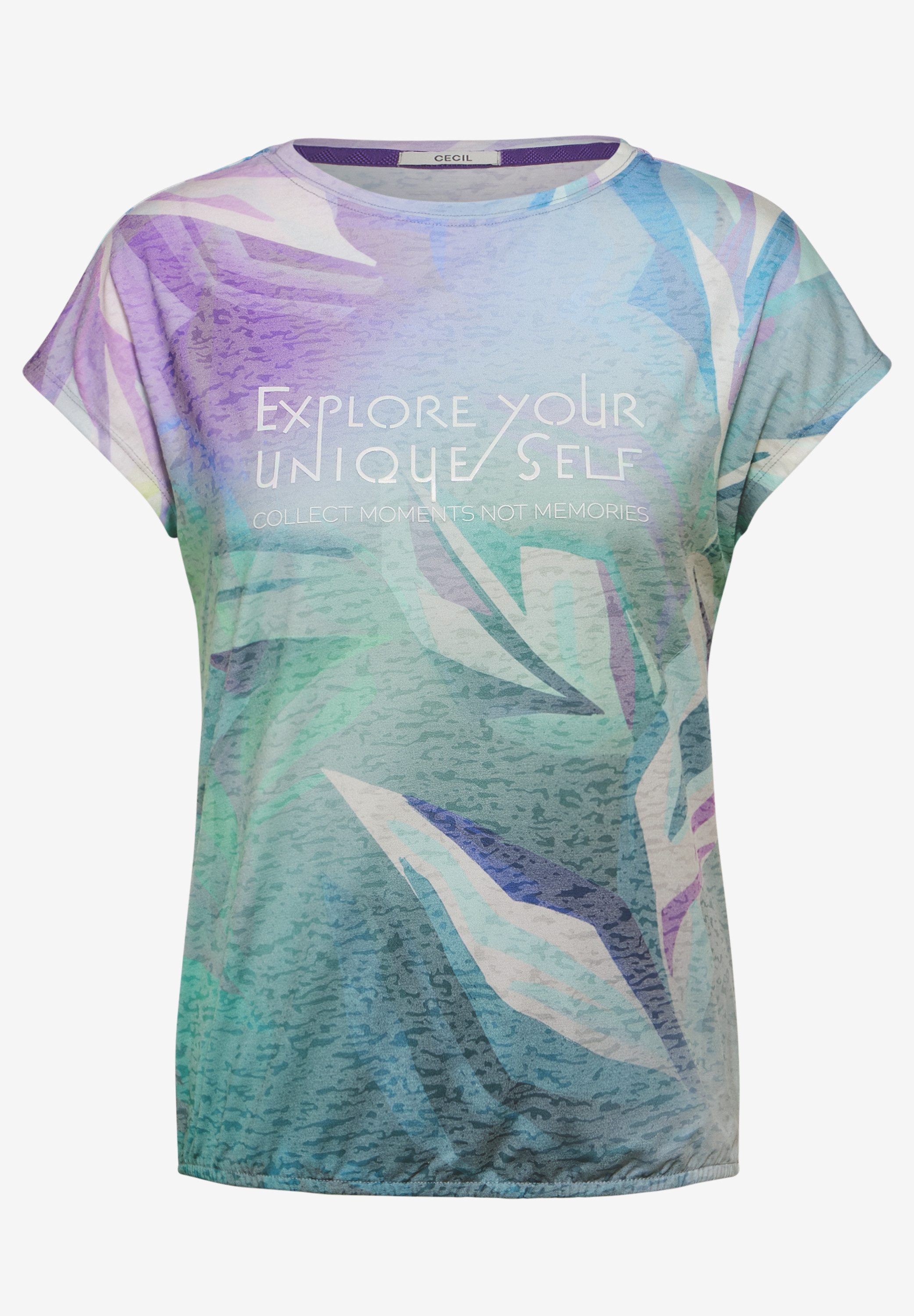 Cecil T-shirt met etskant look
