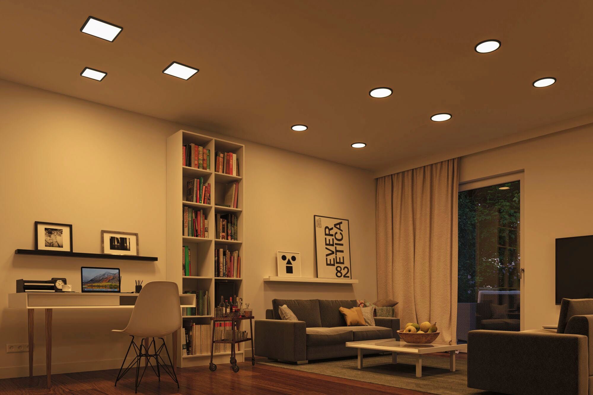 Paulmann Ledinbouwlamp LED Inbouwpaneel Areo VariFit IP44 rond 118mm 4000K Zwart (1 stuk)