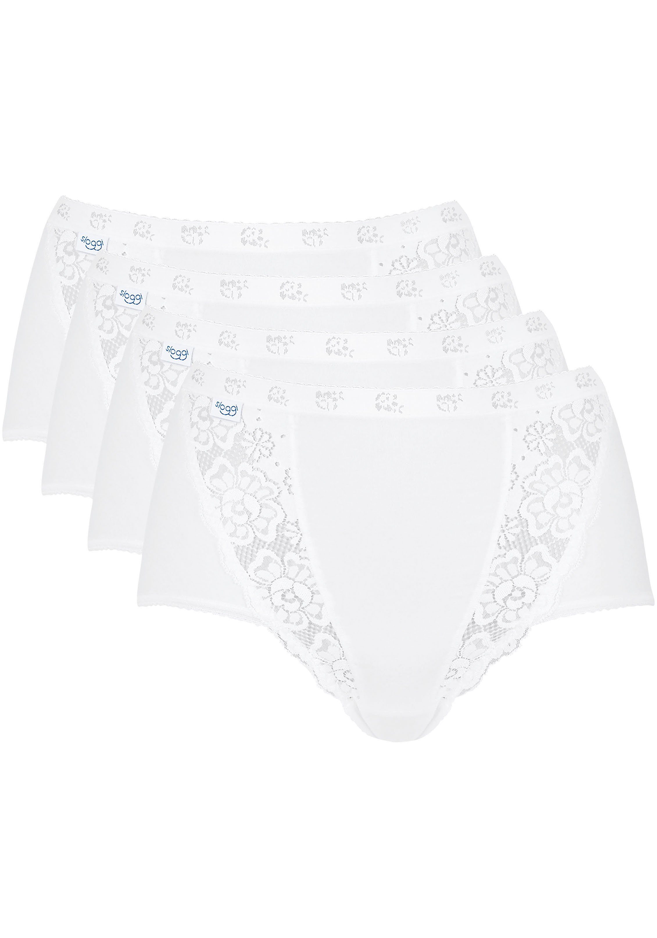 Sloggi Slip Chic Maxi 4P met elastische kanten-inzetten (4 stuks, Set van 4)