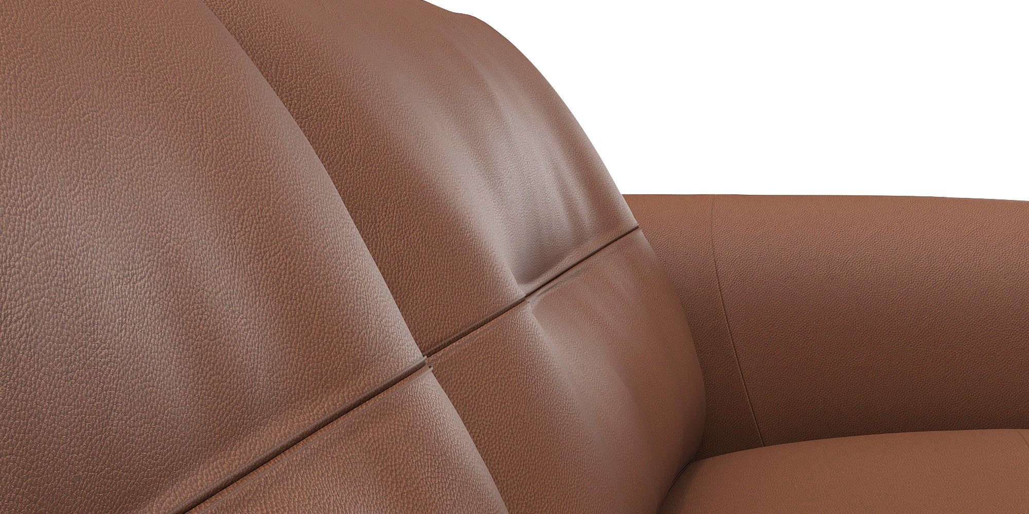 FLEXLUX 2,5-zitsbank Glow sofa, bank Premium zitting: koudschuim en binnenvering, armleuningen. Walnoot, zwarte voet